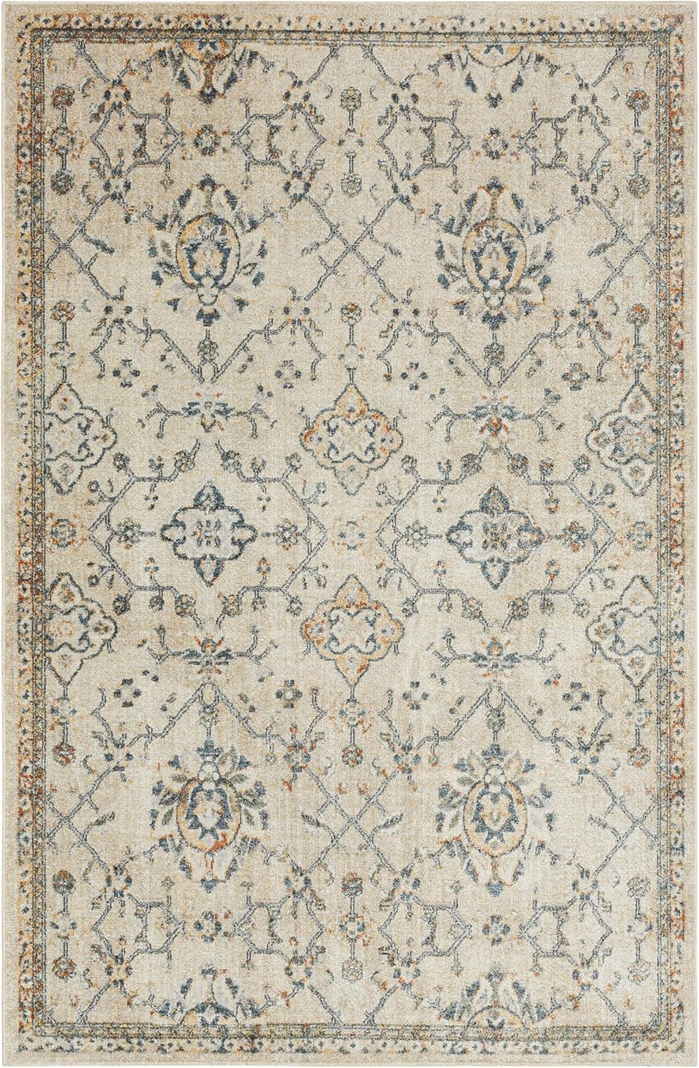 Mohawk Home Garrett Floral Ornamental Cream 5' 3" x 8' Area Rug Perfect for Living Room, Dining Room, Office - Retail $48
