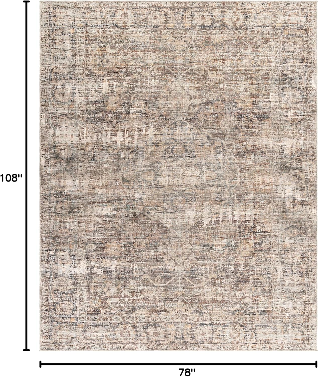 Livabliss x Becki Owens Marlene Area Rug, 6'7" x 9', Dark Brown - Retail $296