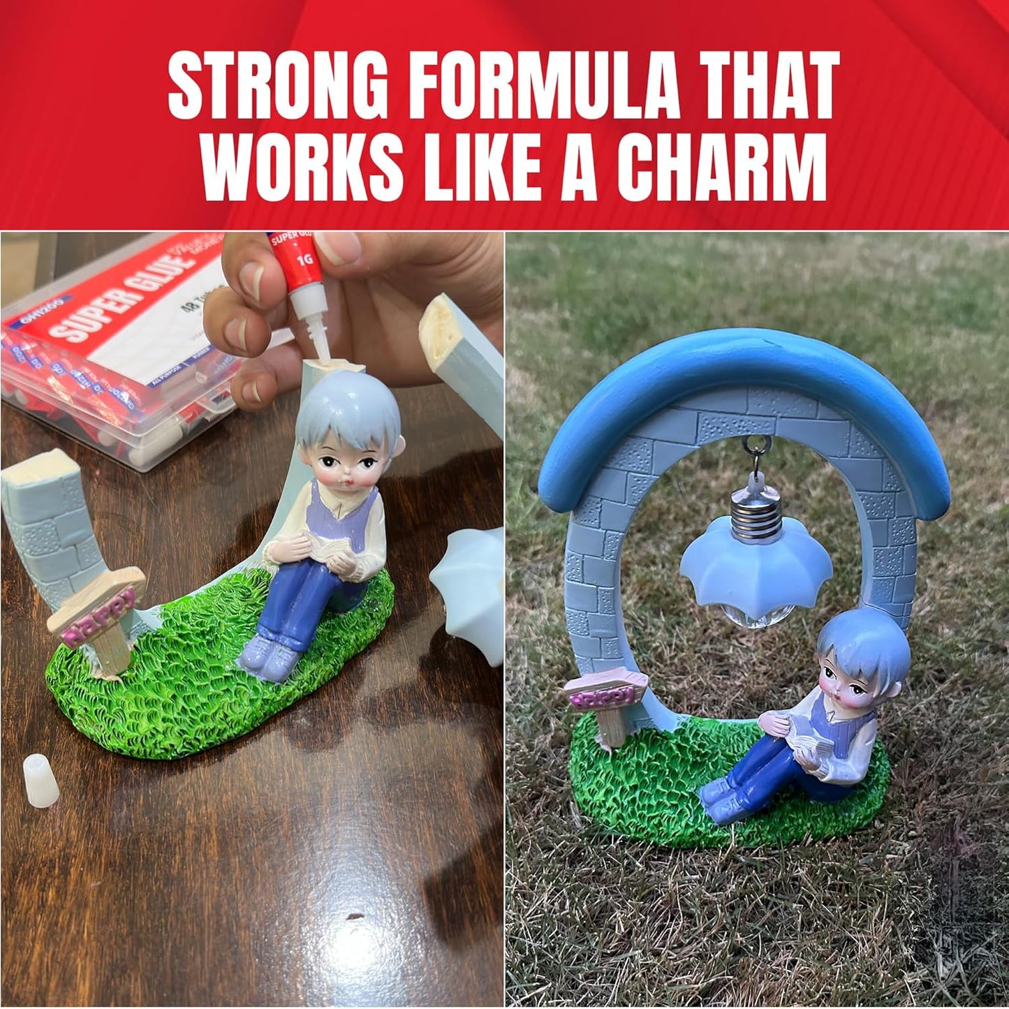 1 Gram x 48 PCs Strong Super Glue Fpr All Purpose with Anticlog Cap - Super Fast & Strong Adhesive superglue - Cyanoacrylate Glue for Hard Plastics, DIY Crafts, and Many More