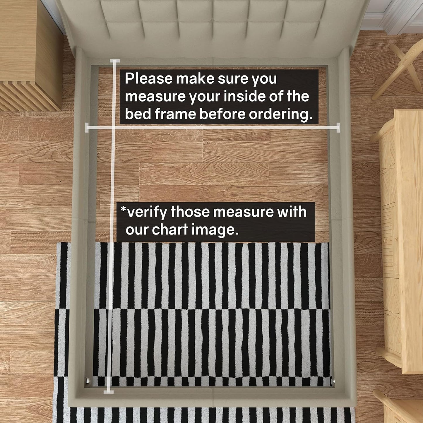 NEW - Mayton FULL 0.68-Inch Vertical Mattress Support Wooden Bunkie Board/Bed Slats, Full, Beige - Retail $62