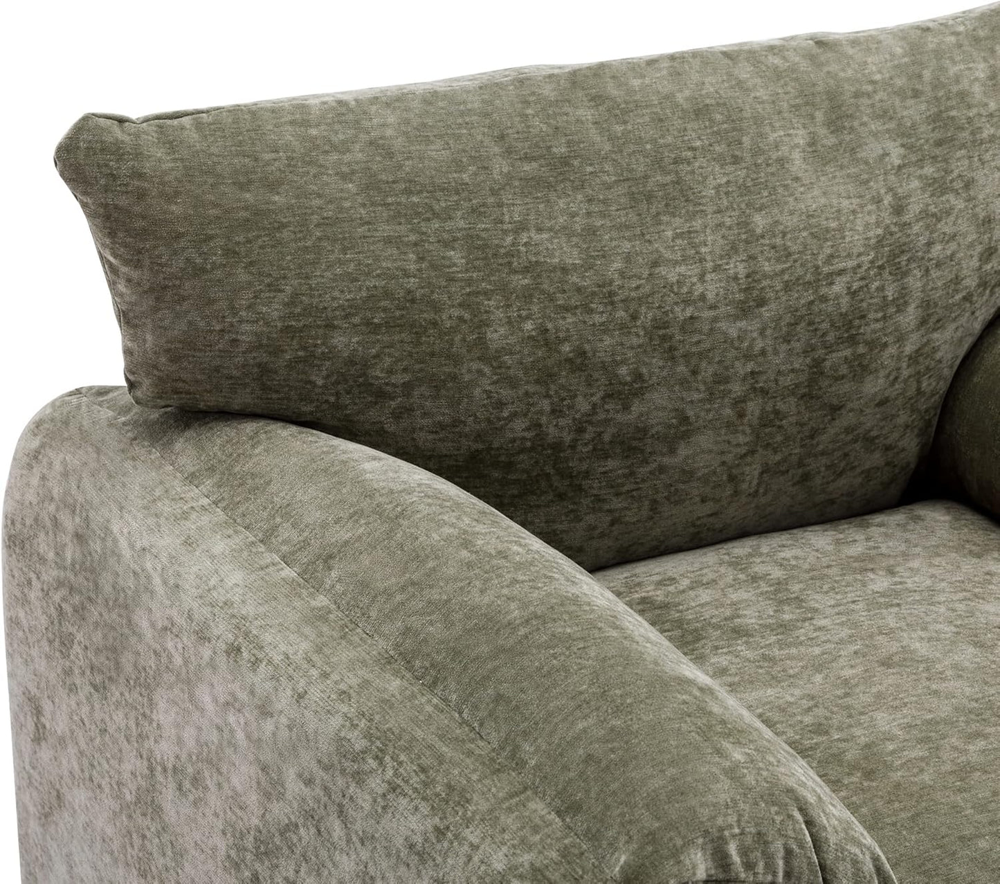 NEW - Miscoos Chenille Oversized Armchair - Modern Accent Chair & Single Sofa Lounge, 34'' Wide, Comfortable Seating for Living Room & Bedroom, Green - Retail $290