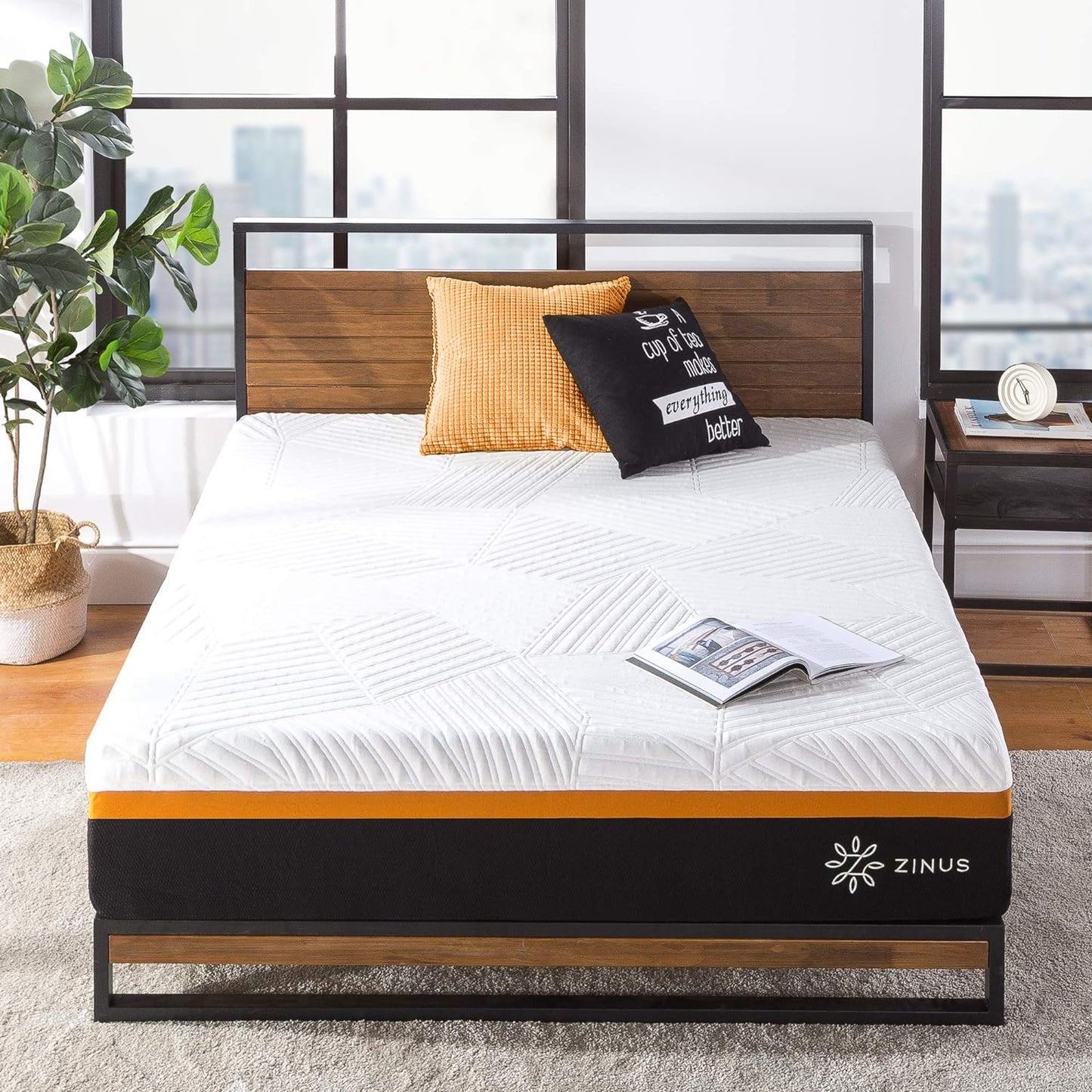 NEW - ZINUS 12 Inch FULL Cooling Copper ADAPTIVE Pocket Spring Hybrid Mattress - Retail $298