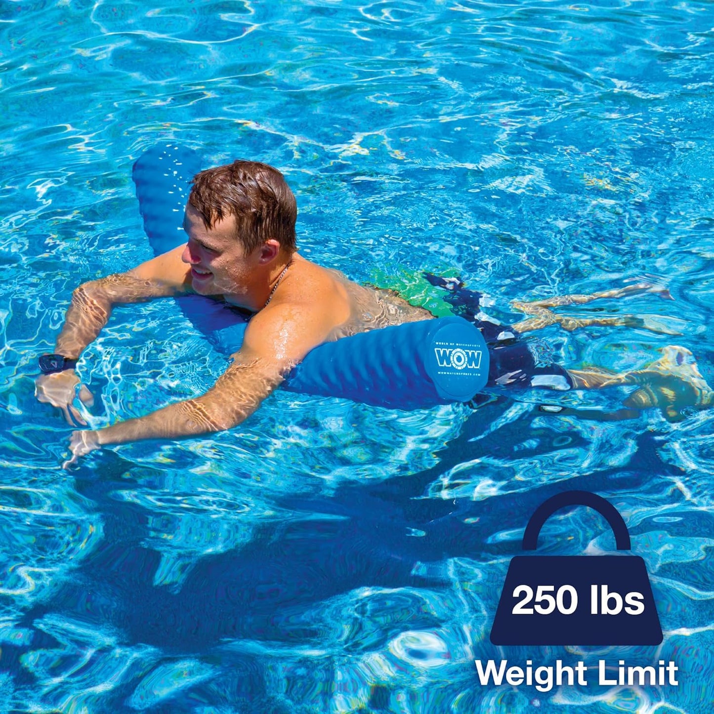 WOW World of Watersports 17-2060B First Class Soft Dipped Foam Pool Noodle, Blue, 5.5-inch-wide by 46 inches long - Retail $39