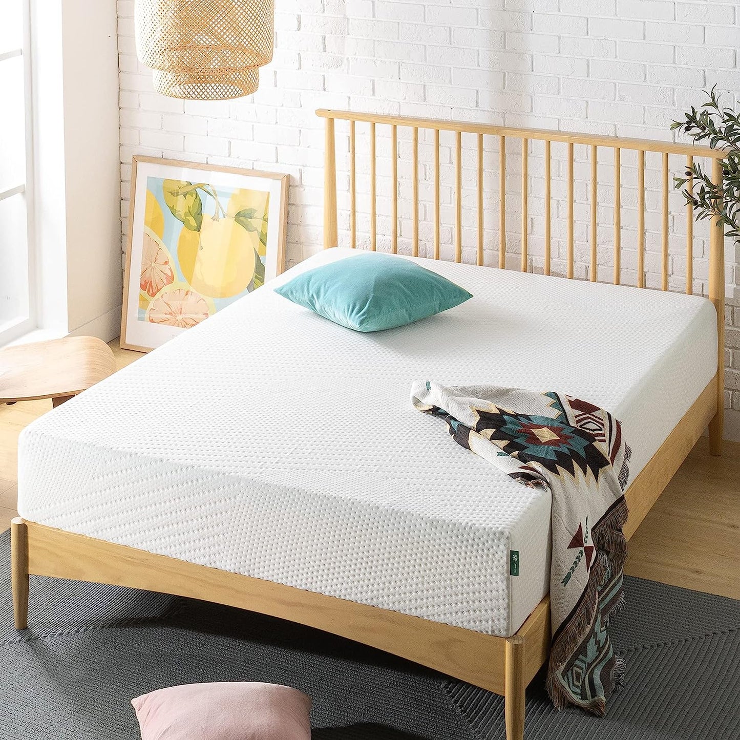 NEW - Zinus 10 Inch Green Tea Essential Memory Foam Mattress, Queen, White - Retail $279