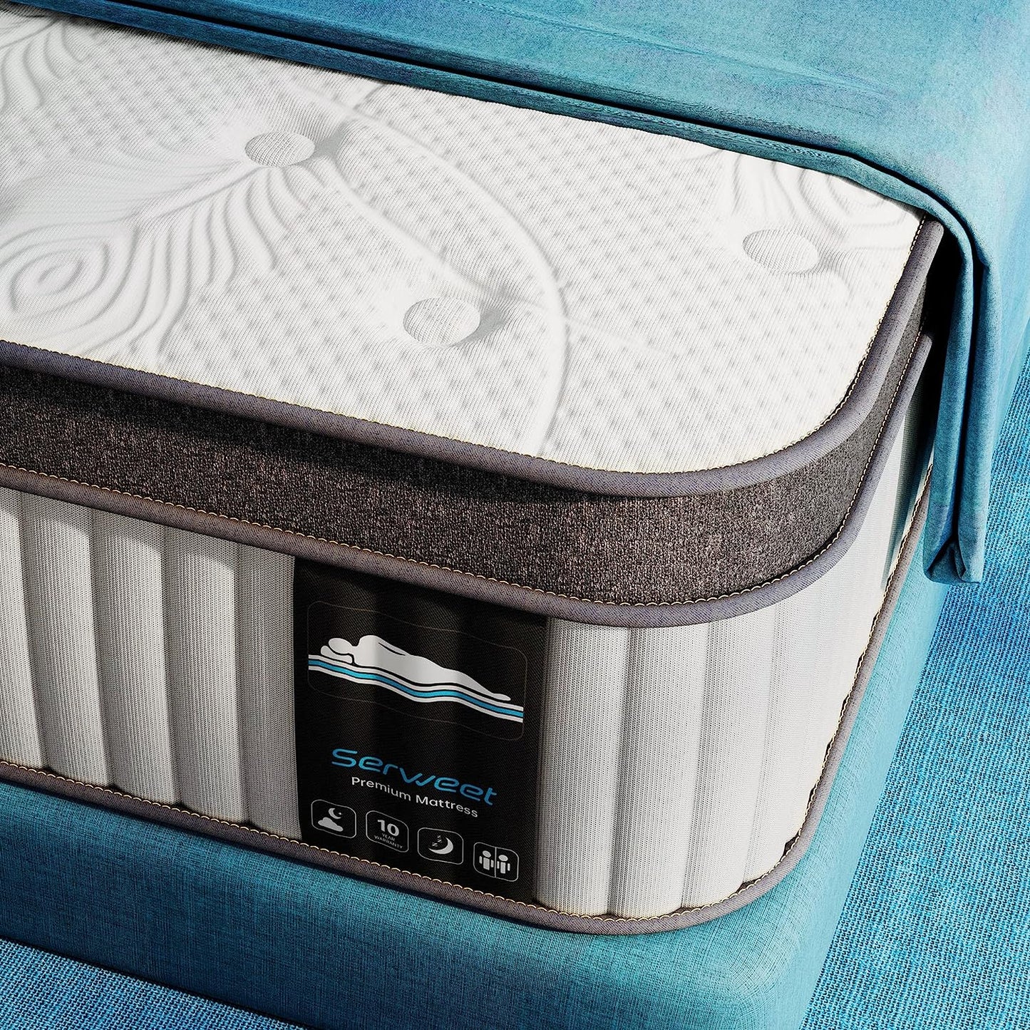 NEW - Serweet 10 Inch Memory Foam Hybrid Queen Mattress, Medium Firm - Retail $242