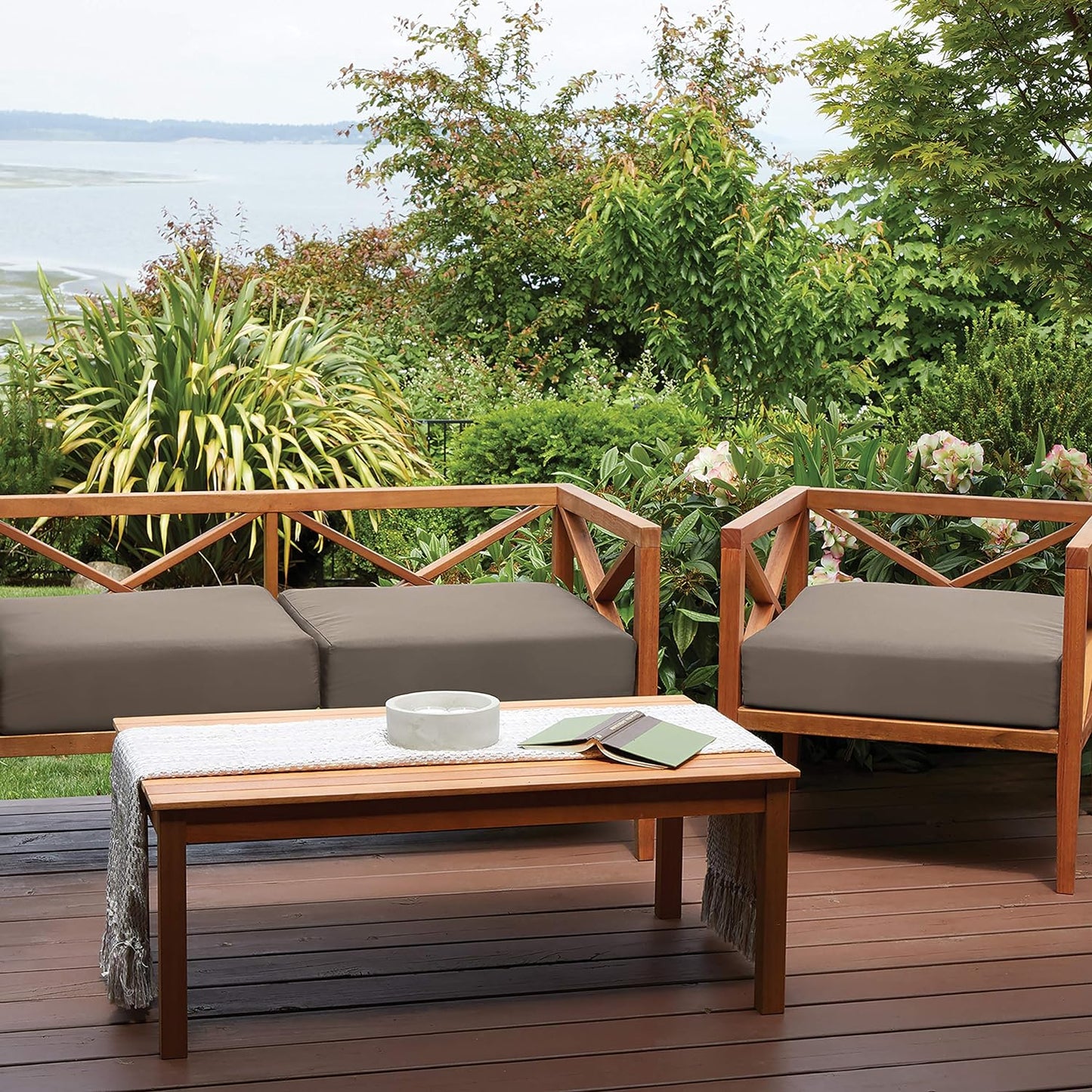 NEW - Classic Accessories Ravenna Water-Resistant 72 x 21 x 3 Inch Patio Chaise Lounge Cushion Slip Cover, Dark Taupe, Patio Furniture Cushion Covers - Retail $49