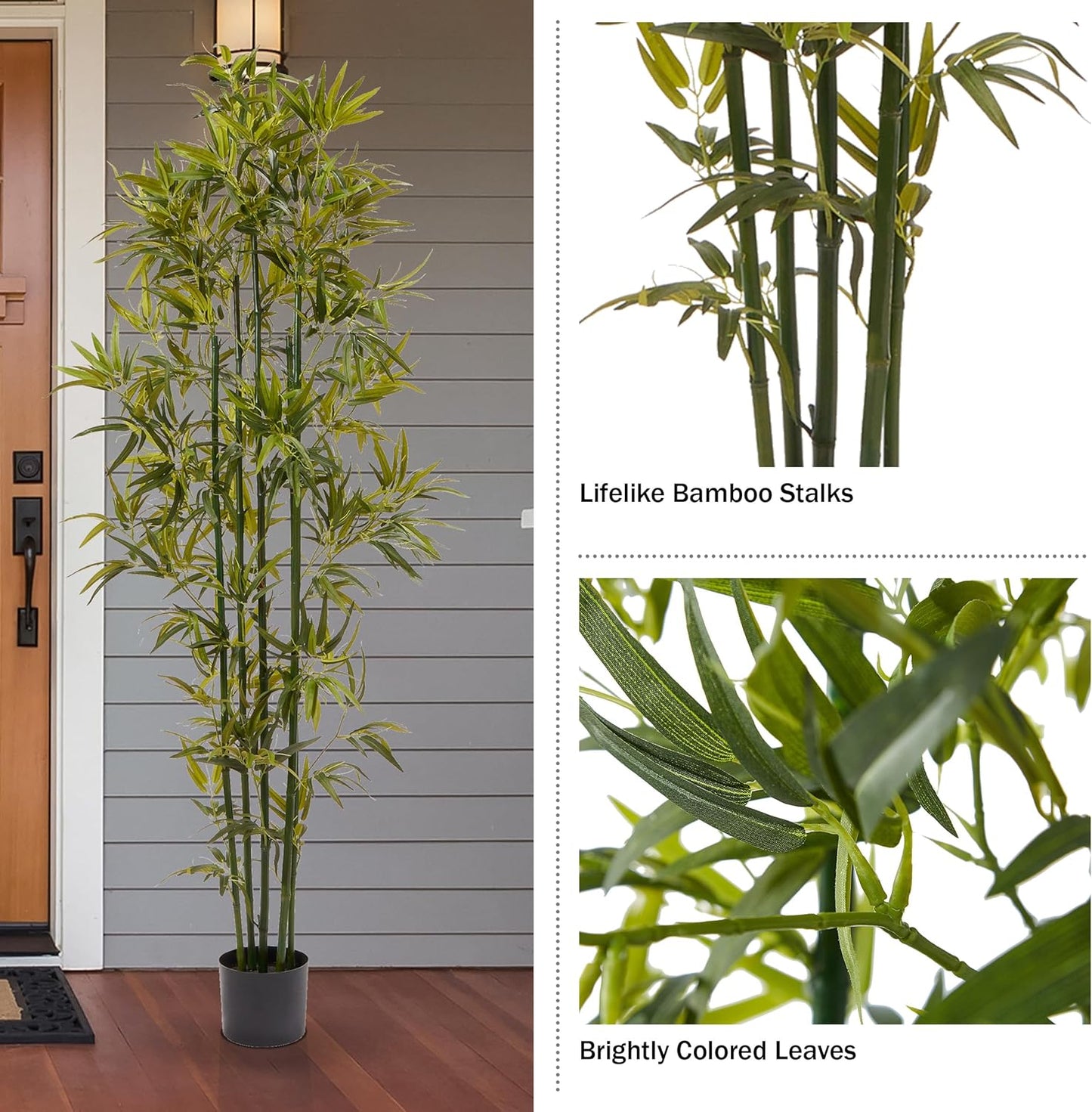 Artificial Bamboo Tree - 6FT Fake Plant with Adjustable Leaves and Pot - Faux Plants Indoor for Home, Restaurant, or Office Décor by Pure Garden