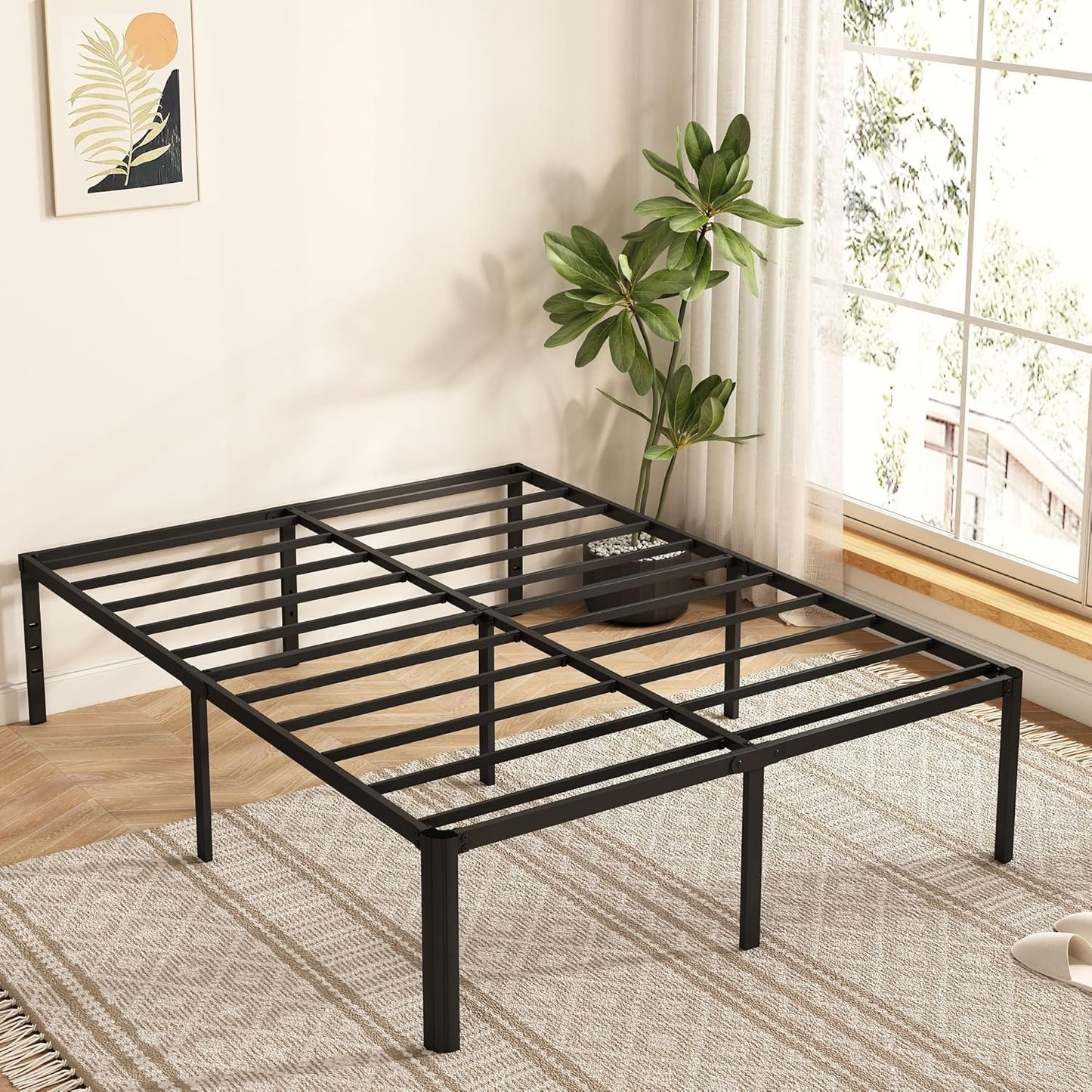 HOBINCHE 18 Inch Full Metal Bed Frame