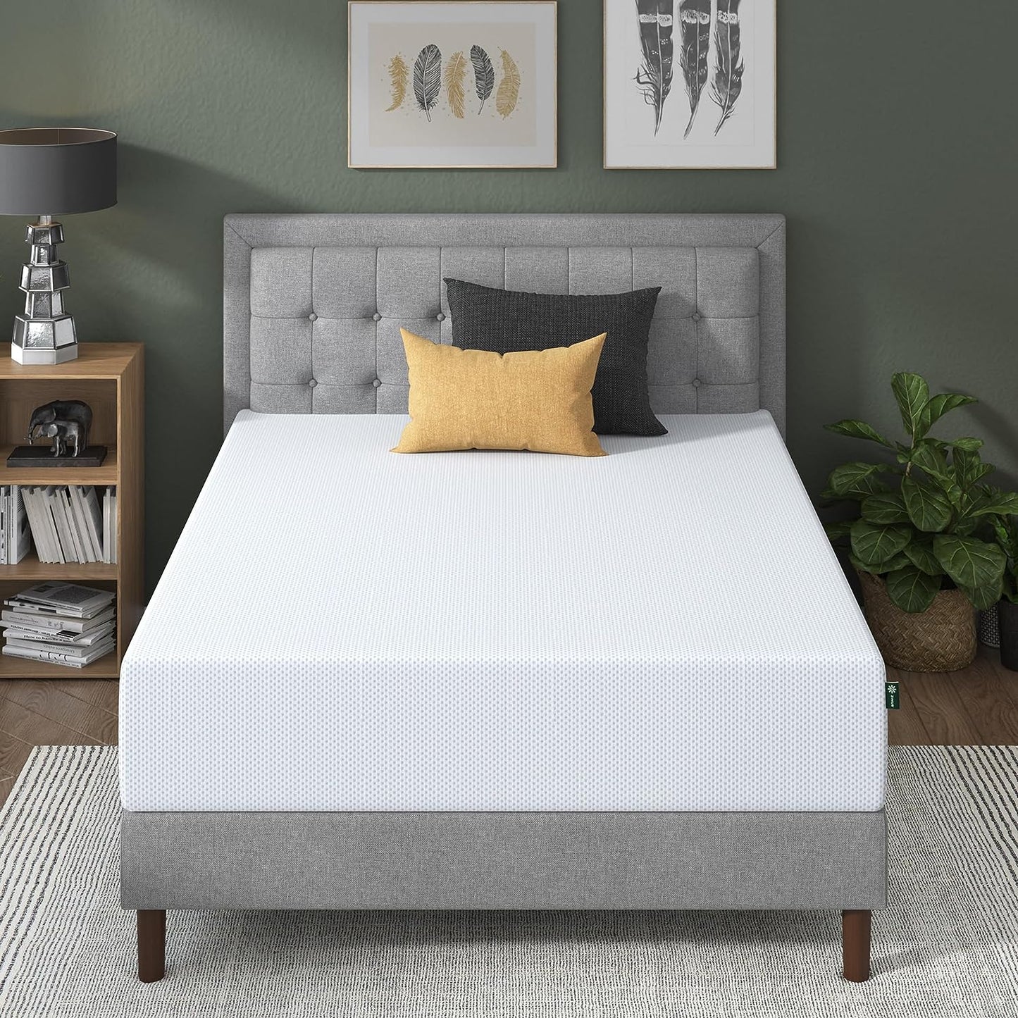 NEW - ZINUS QUEEN 12 In Green Tea Cooling Gel Memory Foam Mattress, CertiPUR-US - Retail $335