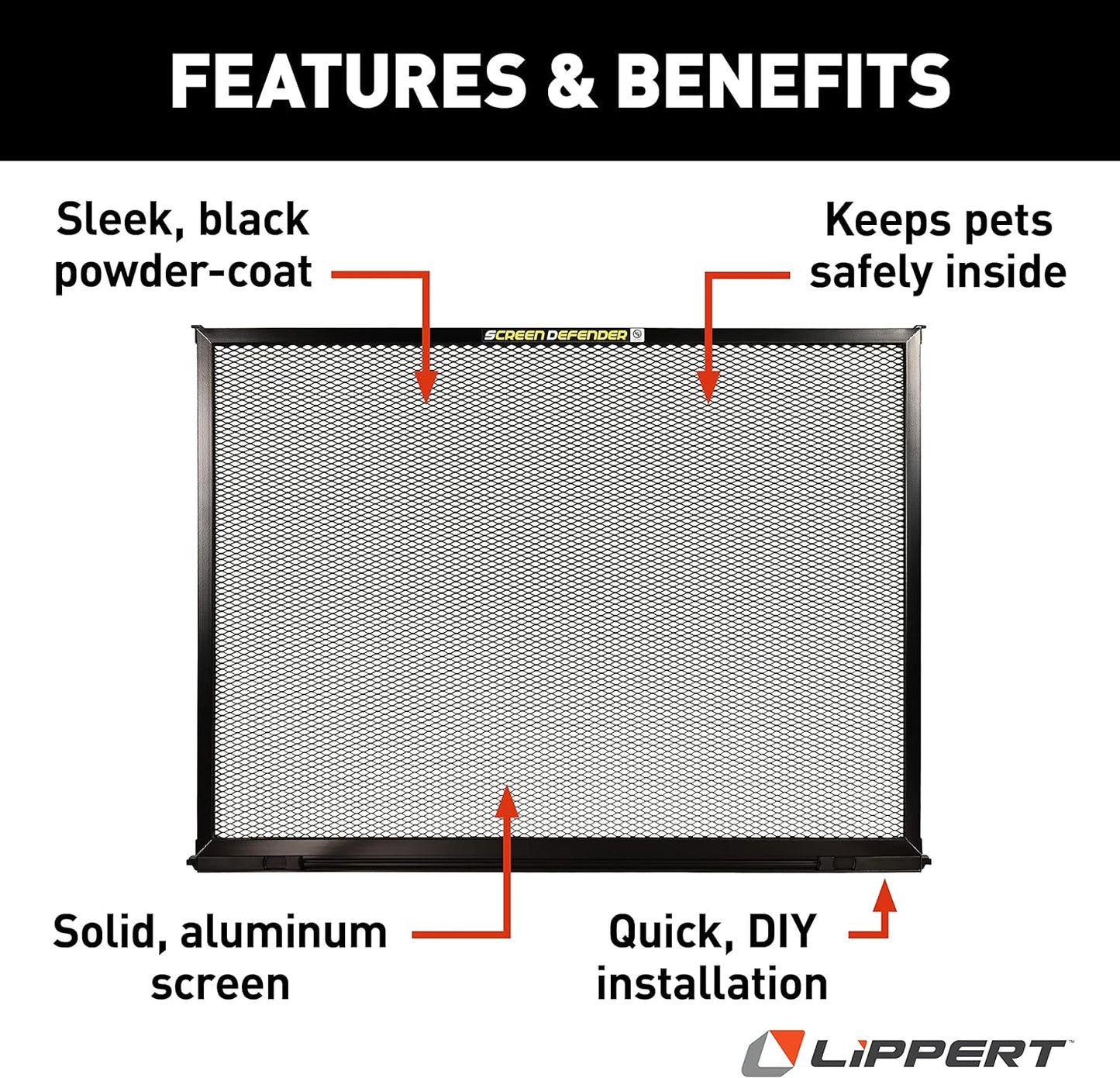 NEW - Lippert Components 859791 Screen Defender RV Entry Door Aluminum Screen Protector, 24-inch Door (20.5" Screen Kit) - Retail $76