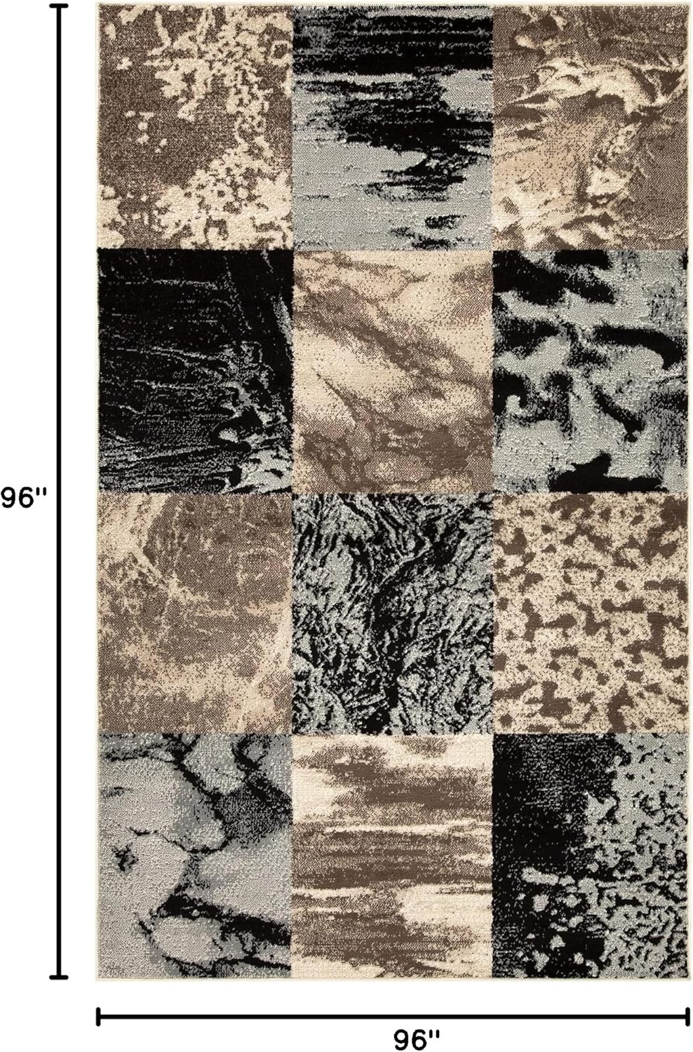 Superior Indoor Large Area Rug, Modern Abstract Style with Jute Backing, Floor Decor for Office, Living Room, Dorm, Kitchen, Dining, Entryway, Hardwood Throw, Brentwood Collection, 8' x 10', Beige - Retail $67