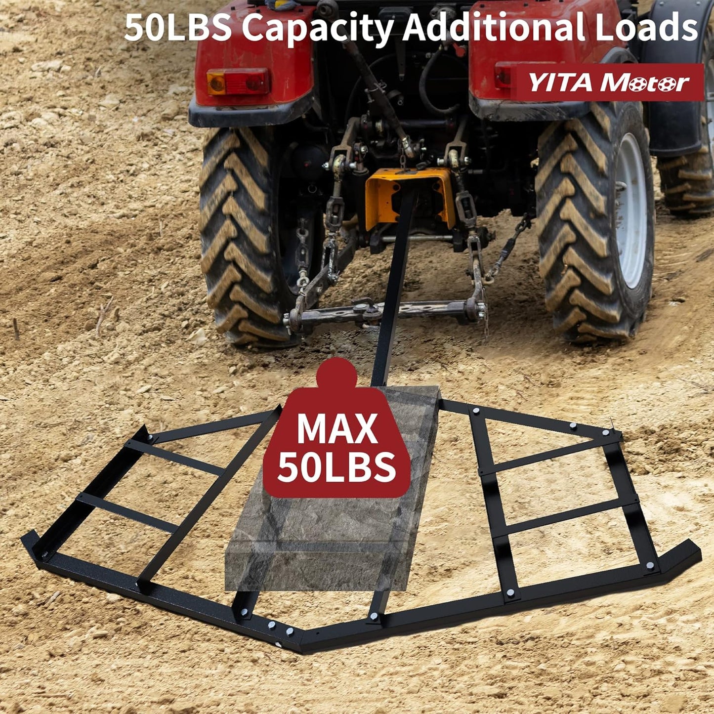 NEW - YITAMOTOR 84" Driveway Grader Drag Harrow for ATVs, UTVs, Garden Lawn Tractors, 84 inch, Black - Retail $129