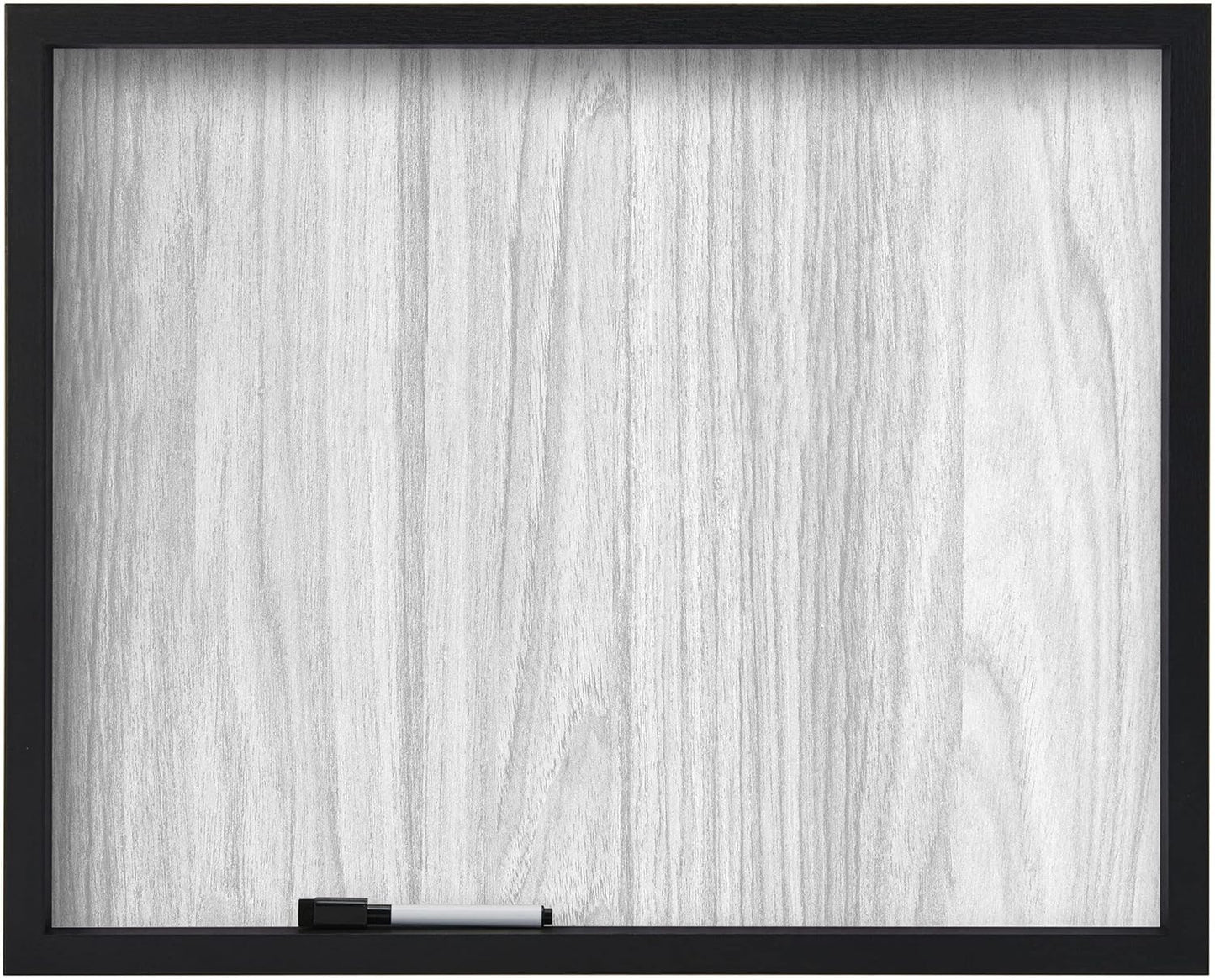 NEW - Mikasa Black Framed Wood Grain Print White Board - Retail $16