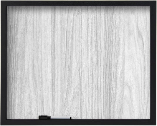 NEW - Mikasa Black Framed Wood Grain Print White Board - Retail $16