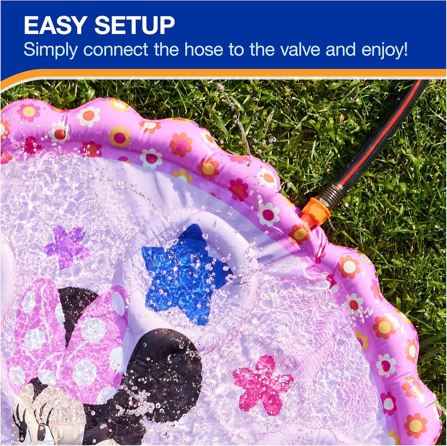 SwimWays Minnie Mouse Splash Mat, Kids Splash Pad & Outdoor Toys, Minnie Mouse Party Supplies Water Toys for Kids Aged 1 & Up