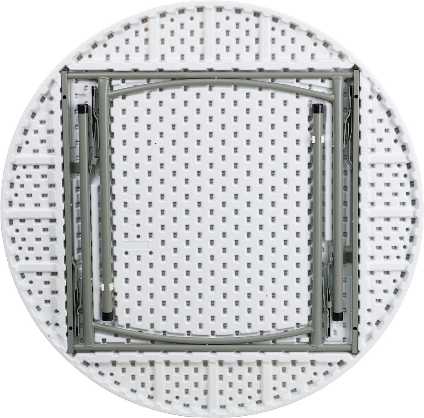 Flash Furniture Elon 4-Foot Round Granite White Plastic Folding Table - Retail $93