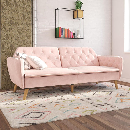 NEW - Novogratz Tallulah Memory Foam Futon, Pink - Retail $232