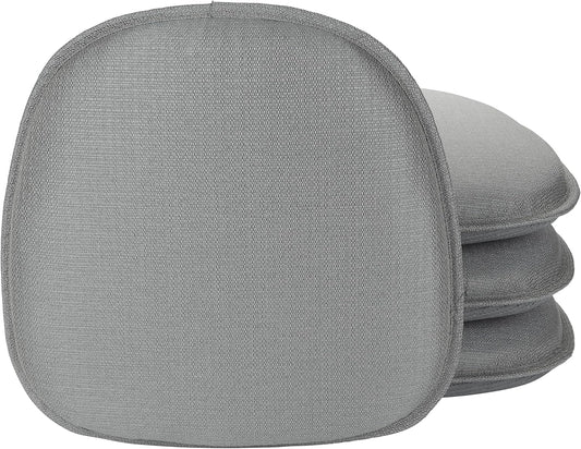 Klear Vu Gripper Non-Slip Mid Century Modern Shell Chair Cushion, Assembled in USA, Extra Thick Fill, Omega Upholstery Fabric, Set of 4 for Dining Room and Kitchen, 4 Count (Pack of 1), Gray