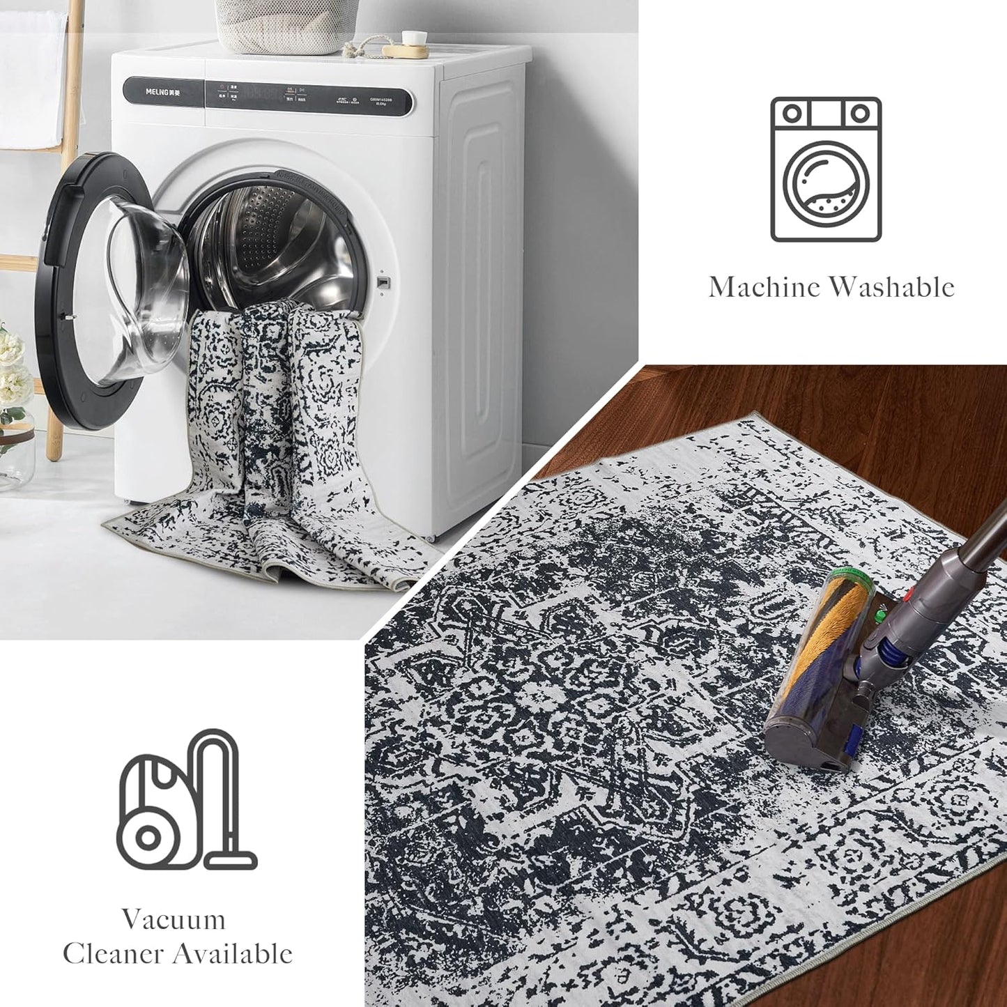 StangH Bundle Velvet Curtains & Faux Wool Area Rug