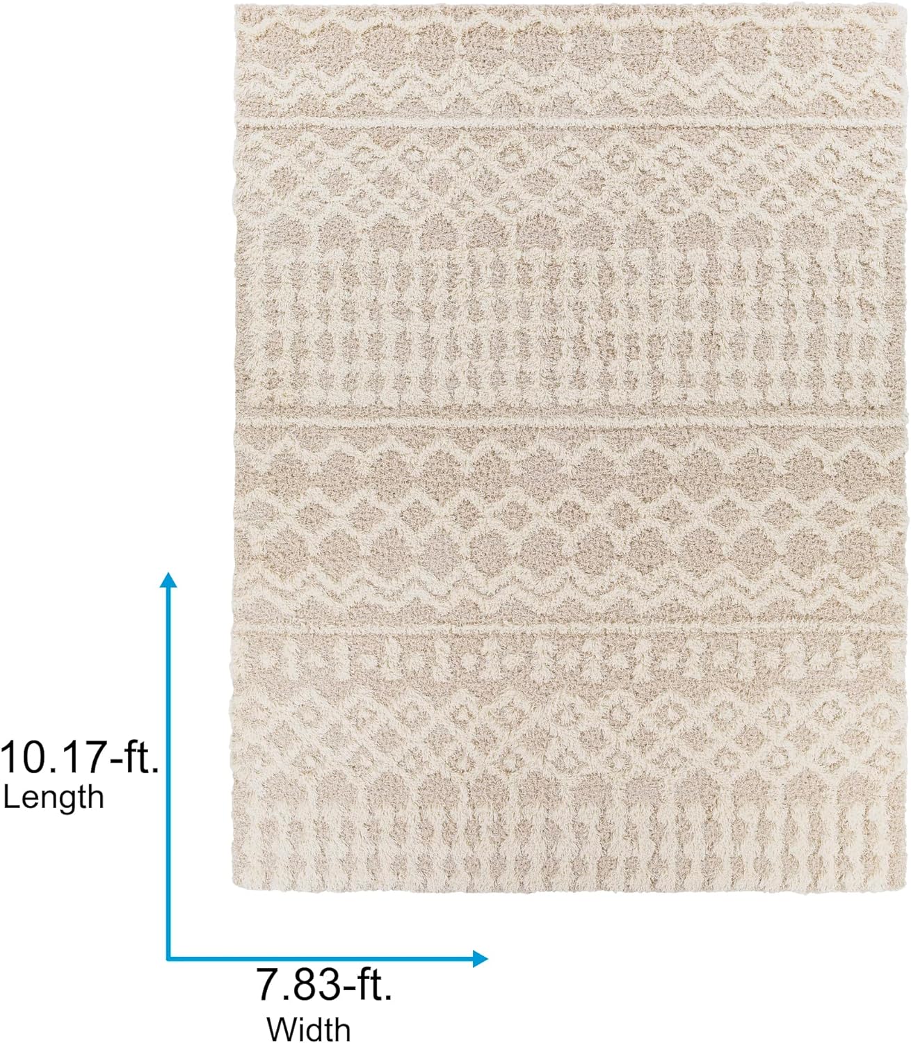 NEW - Livabliss Hapsburg Moroccan Shag Area Rug, 7ft 10in x 10ft 2 in, Beige - Retail $196