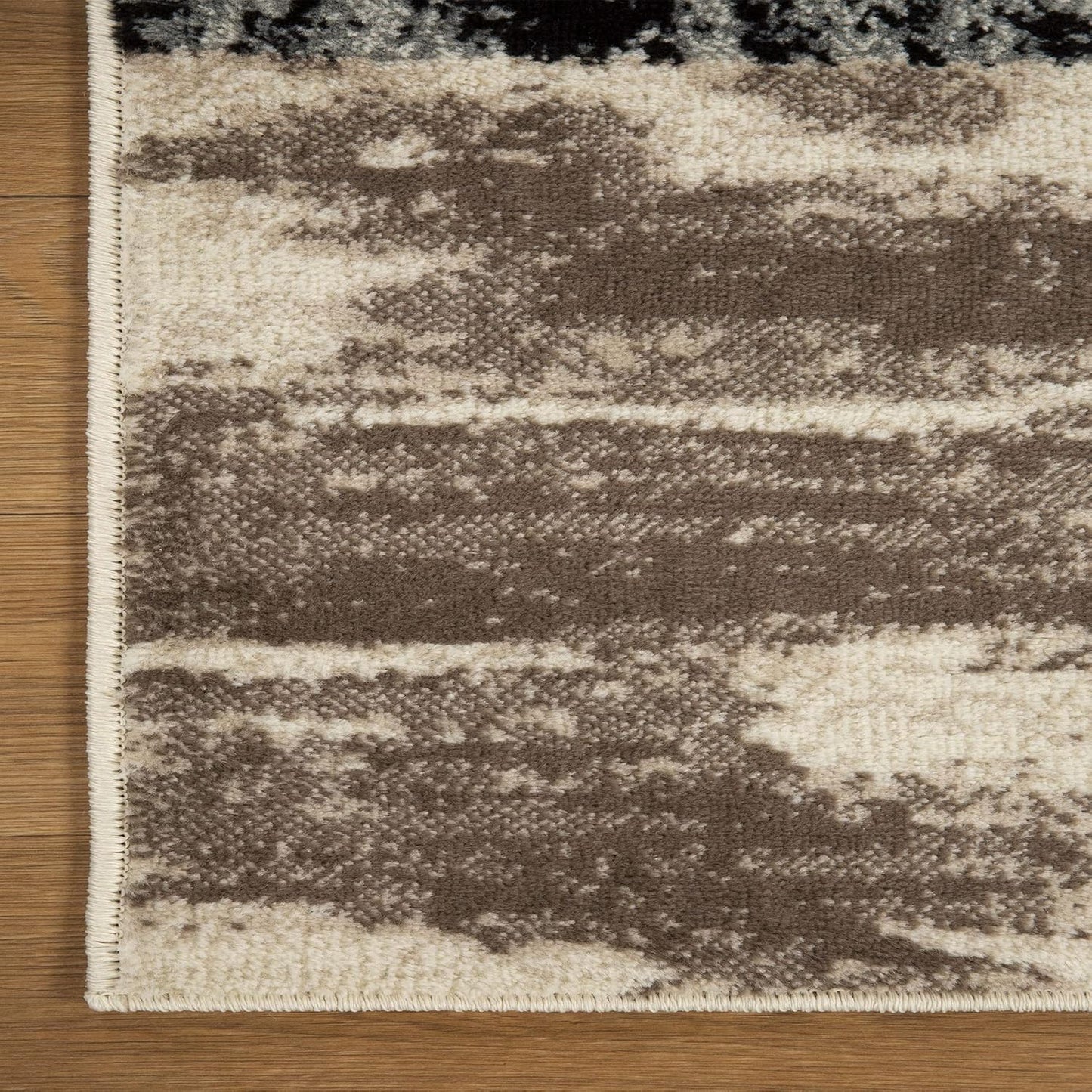 Superior Indoor Large Area Rug, Modern Abstract Style with Jute Backing, Floor Decor for Office, Living Room, Dorm, Kitchen, Dining, Entryway, Hardwood Throw, Brentwood Collection, 8' x 10', Beige - Retail $67