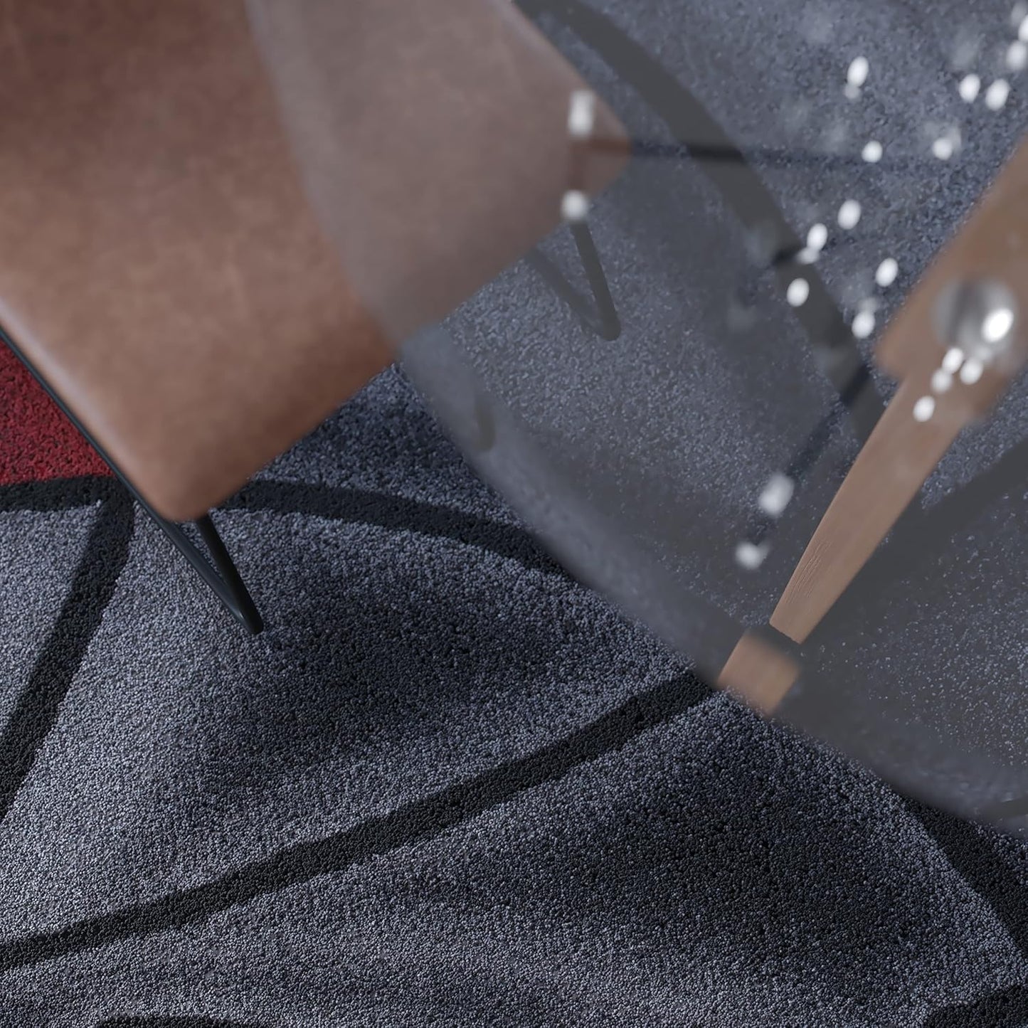 Flash Furniture 7' x 7'  Jubilee Collection Abstract Area Rug - Colorfast Red Olefin Rug - 7' x 7' Round Area Rug - Jute Backing - Living Room, Bedroom, & Family Room