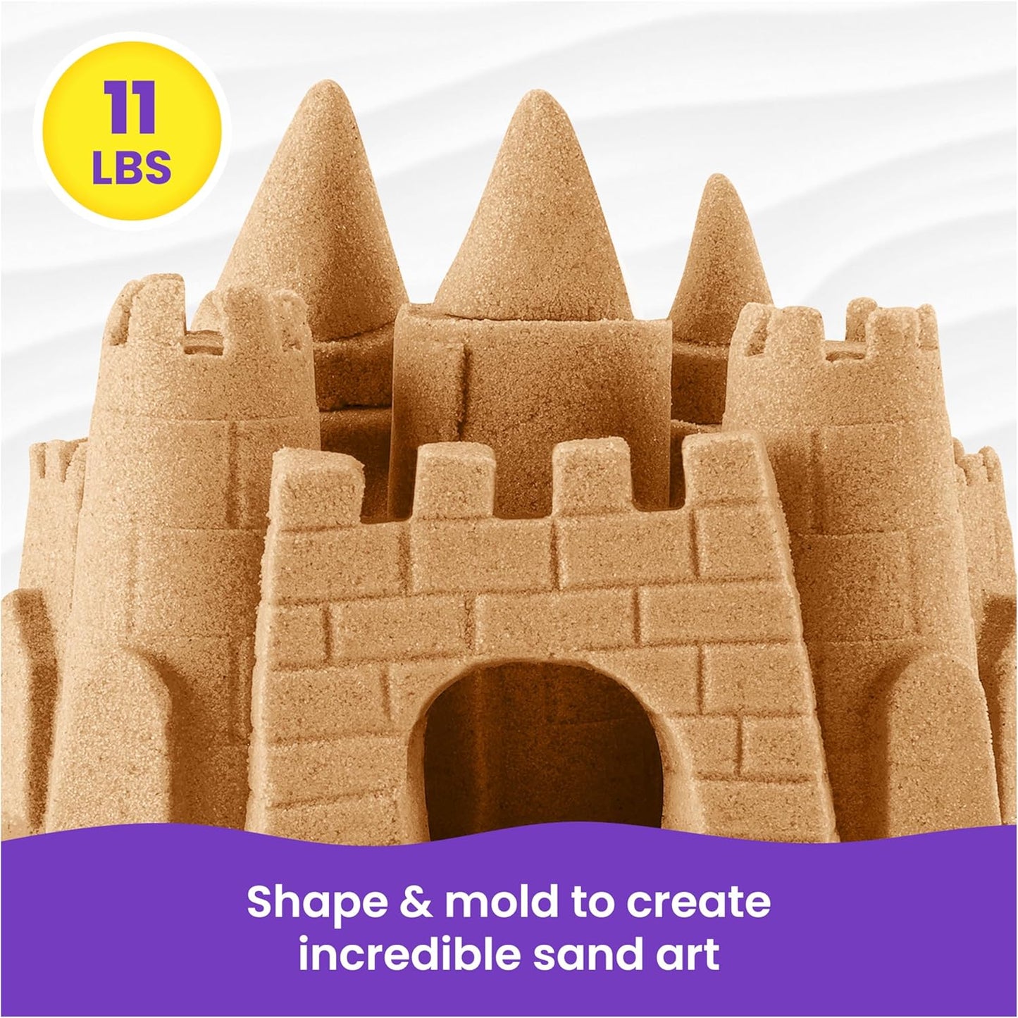 Kinetic Sand, 11lb (5kg) Natural Brown Play Sand, Mega Box for Arts and Crafts, Sandbox (Packaging May Vary), Moldable Sensory Toys for Ages 3 and up