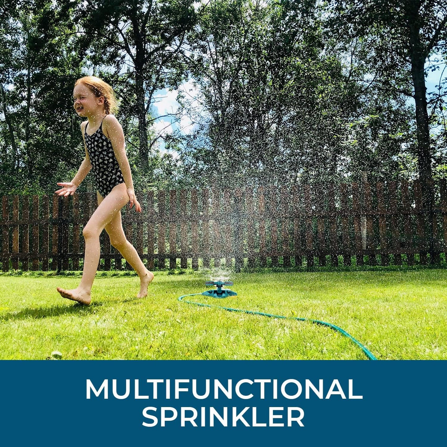 NEW - GrowGreen Sprinkler, Rotating Lawn Sprinkler, Large Area Coverage Garden Sprinklers, Strong Base with Brass Connectors - Retail $29