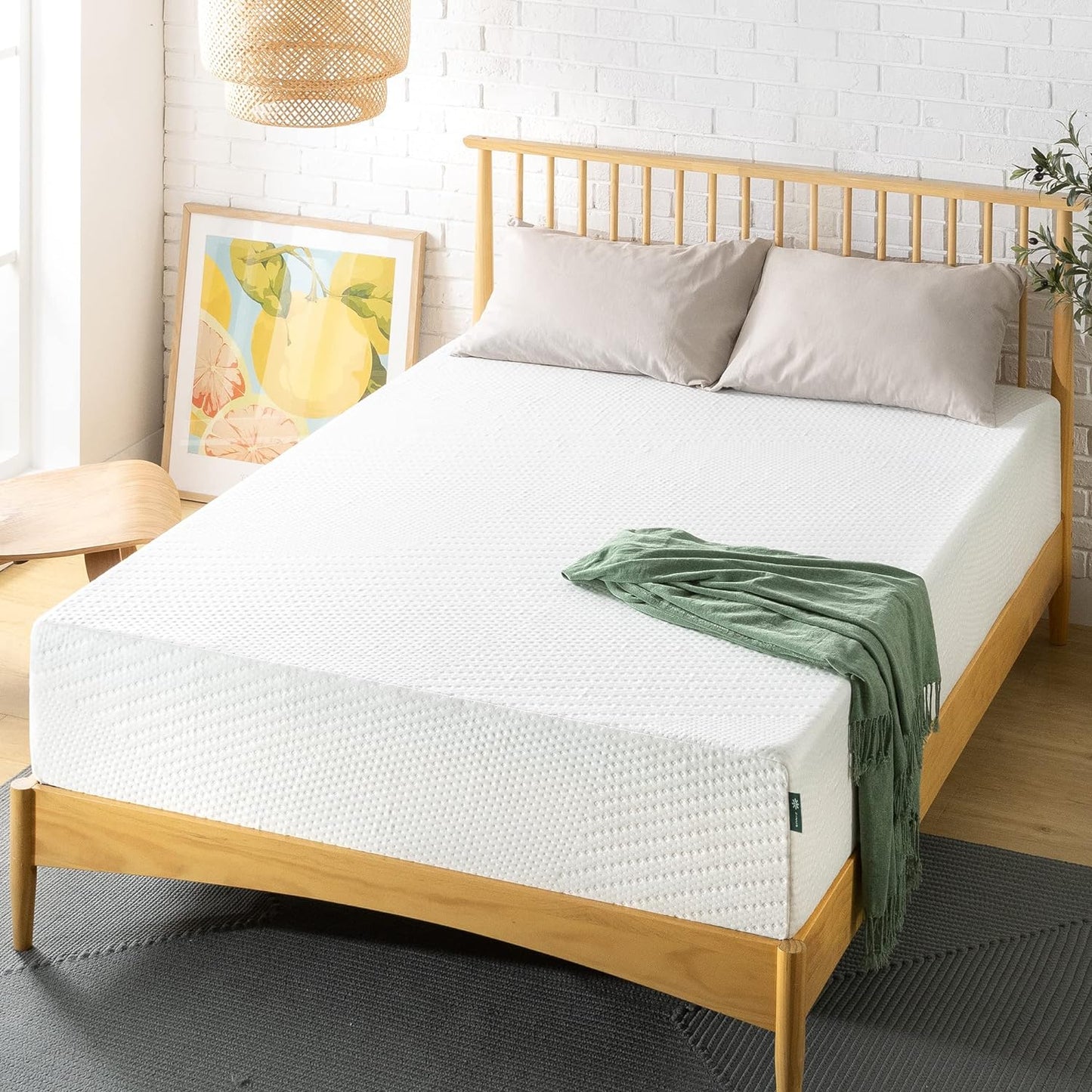 NEW - ZINUS 12 Inch Green Tea Essential Memory Foam, Queen, White - Retail $329