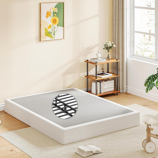 NEW - EZBeds Box-Spring Full, 9 Inch Metal Full Size Box Spring, Mattress Foundation Full Size Box Spring with Fabric Cover, Easy Assembly, Noise Free, Non Slip - Retail $115