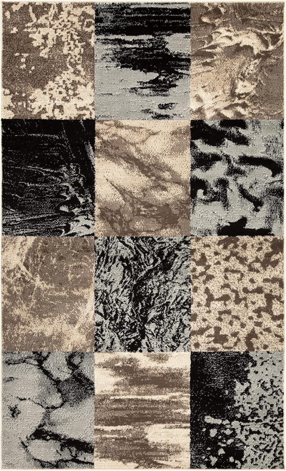 Superior Indoor Large Area Rug, Modern Abstract Style with Jute Backing, Floor Decor for Office, Living Room, Dorm, Kitchen, Dining, Entryway, Hardwood Throw, Brentwood Collection, 8' x 10', Beige - Retail $67