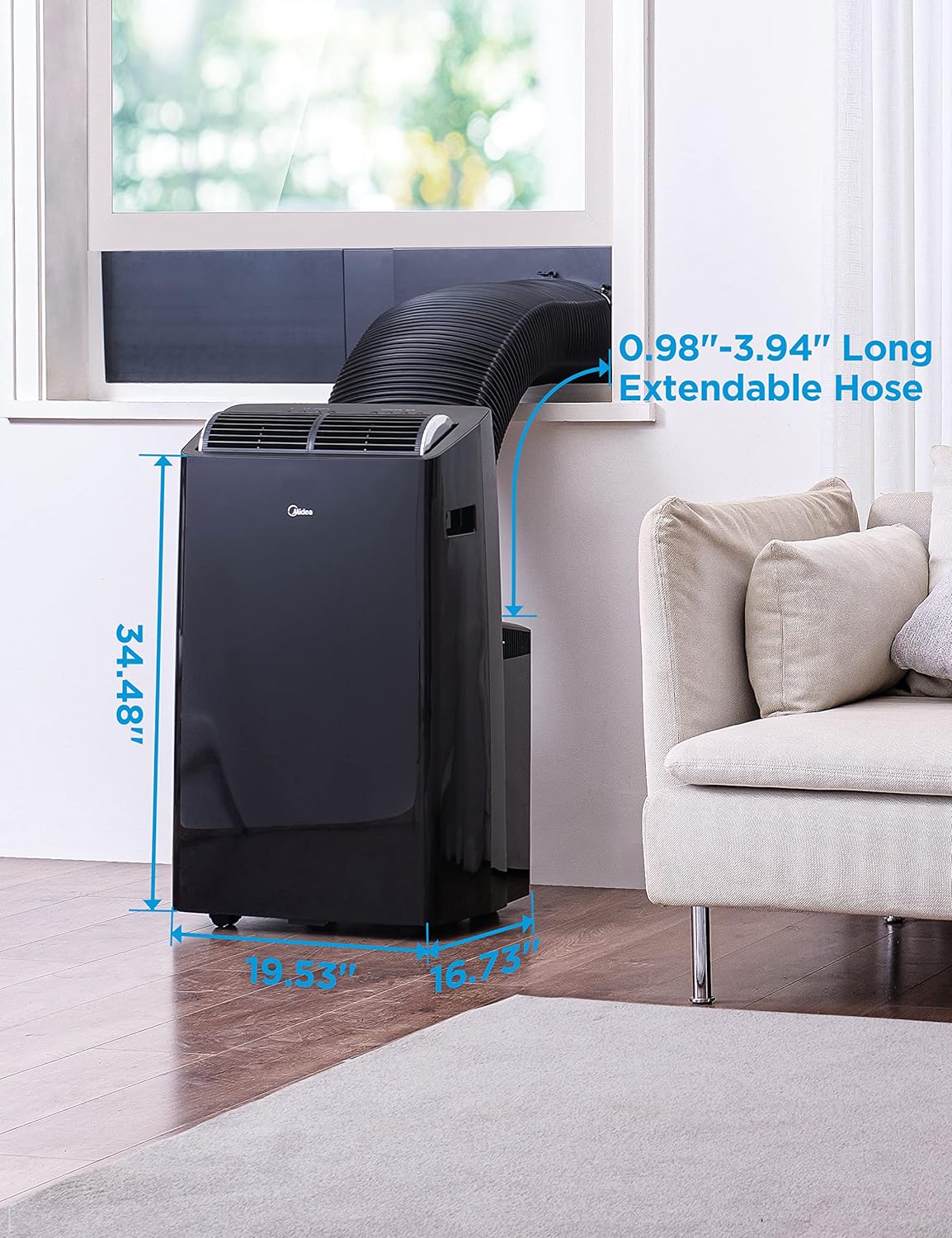 Midea Duo 12,000 BTU (10,000 BTU SACC) High Efficiency Inverter, Ultra Quiet Portable Air Conditioner, Cools up to 450 Sq. Ft., Works with Alexa/Google Assistant, Includes Remote - Retail $599