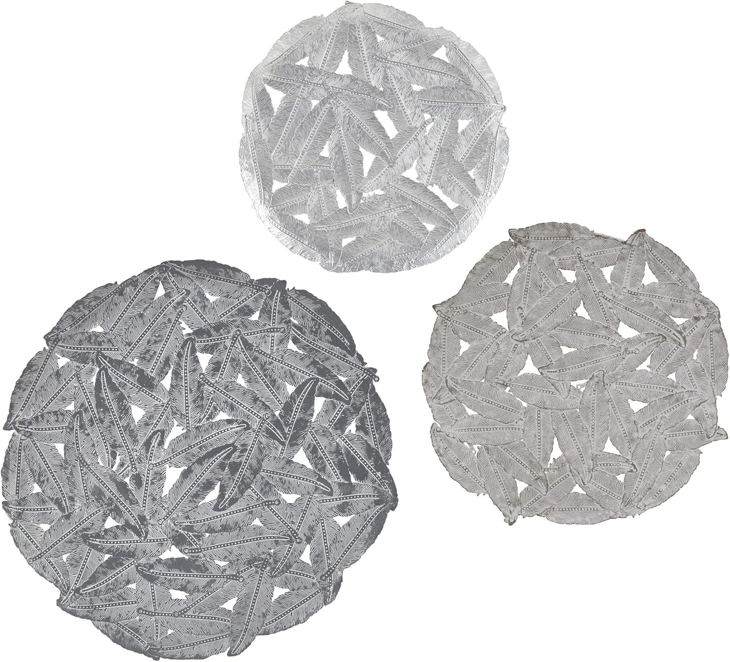 Madison Park Wall Art Living Room Metal Decor - Home Accent Modern Kitchen Dining Decoration, Ready to Hang Panel for Bedroom, Multi-Sizes, Rossi Grey 3 Piece - Retail $54