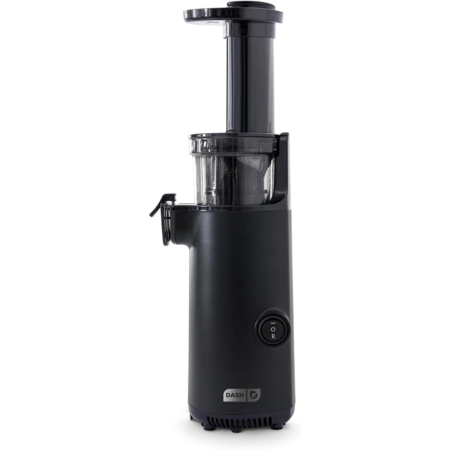 DASH Deluxe Compact Masticating Slow Juicer, Easy to Clean Cold Press Juicer with Brush, Pulp Measuring Cup, Frozen Attachment and Juice Recipe Guide - Black - Retail $77