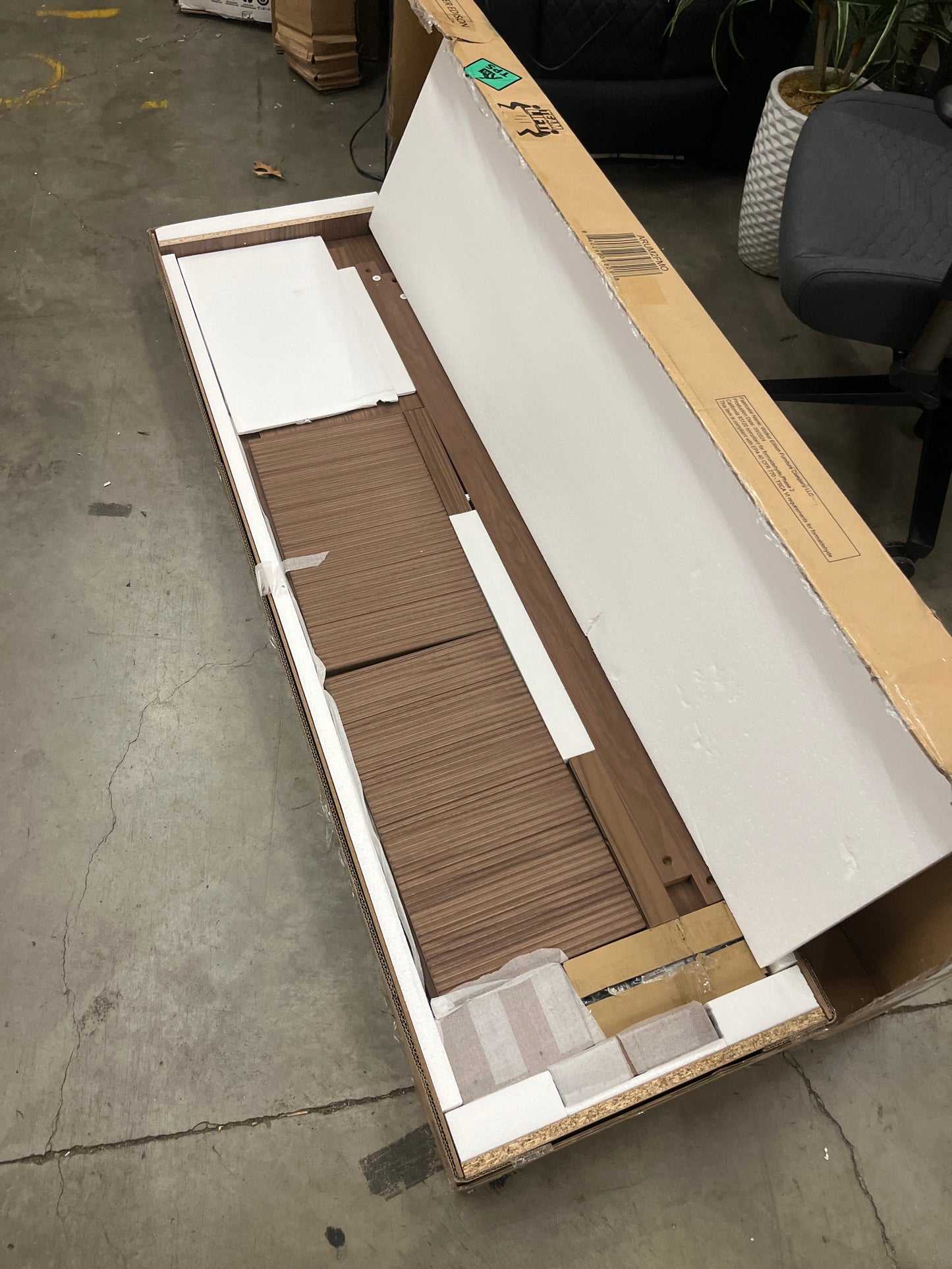 Walker Edison Walton Modern Fluted-Door Low TV Stand for TVs up to 65 Inches, 58 Inch, Mocha