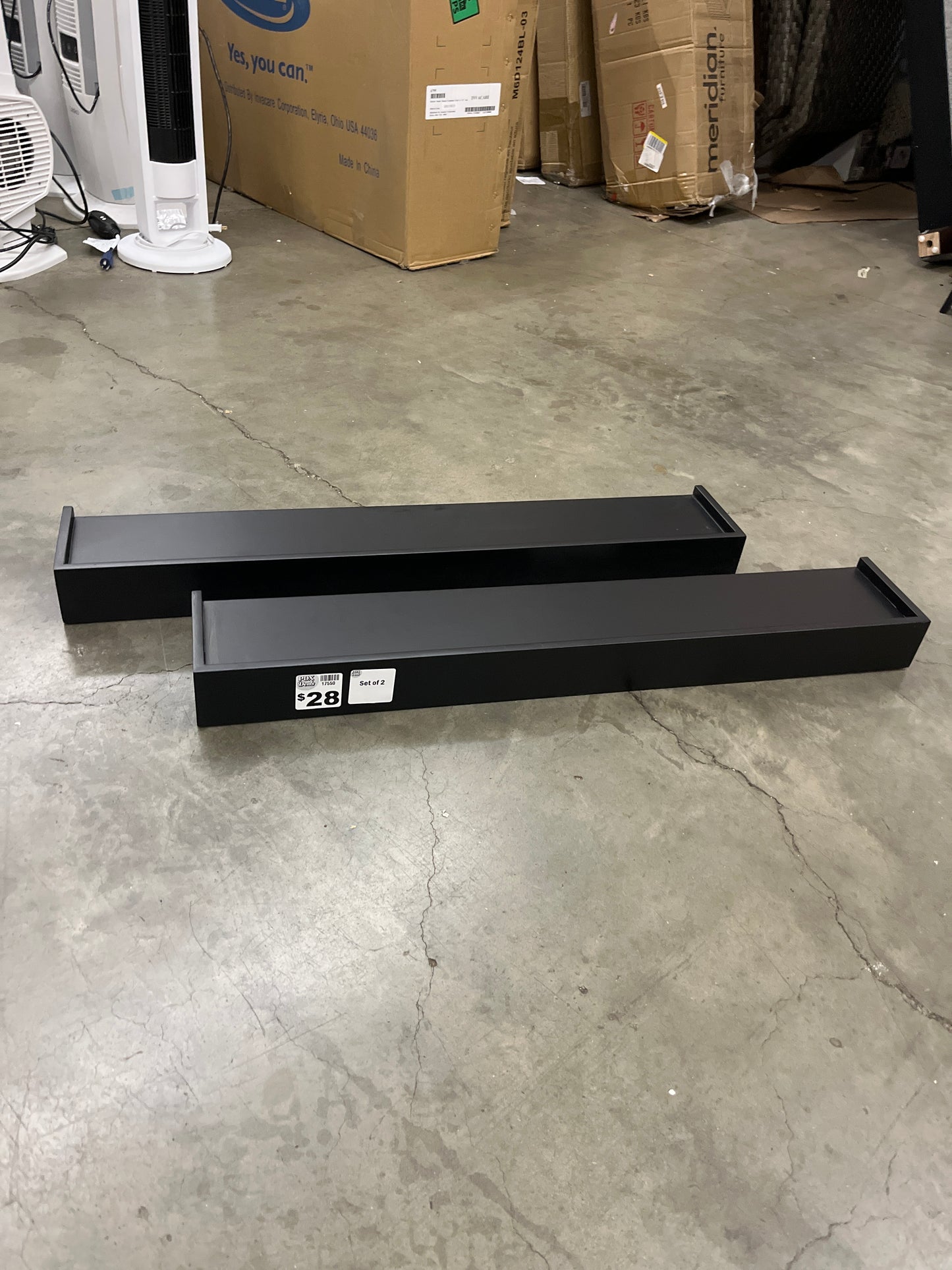 36 in. W x 5.9 in. D Black Decorative Wall Shelf with Ledge (Set of 2)