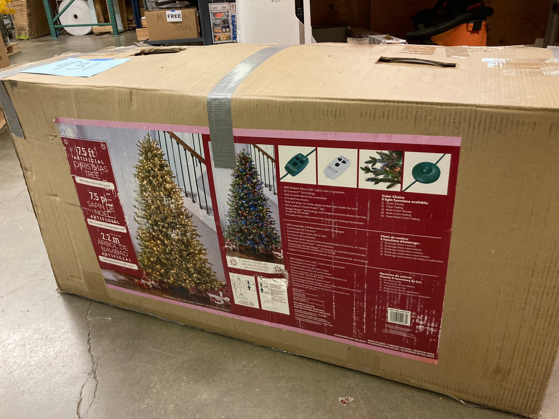 Costco - 7.5′ Pre-Lit Radiant Micro LED Artificial Christmas Tree - Retail $499 Default Title