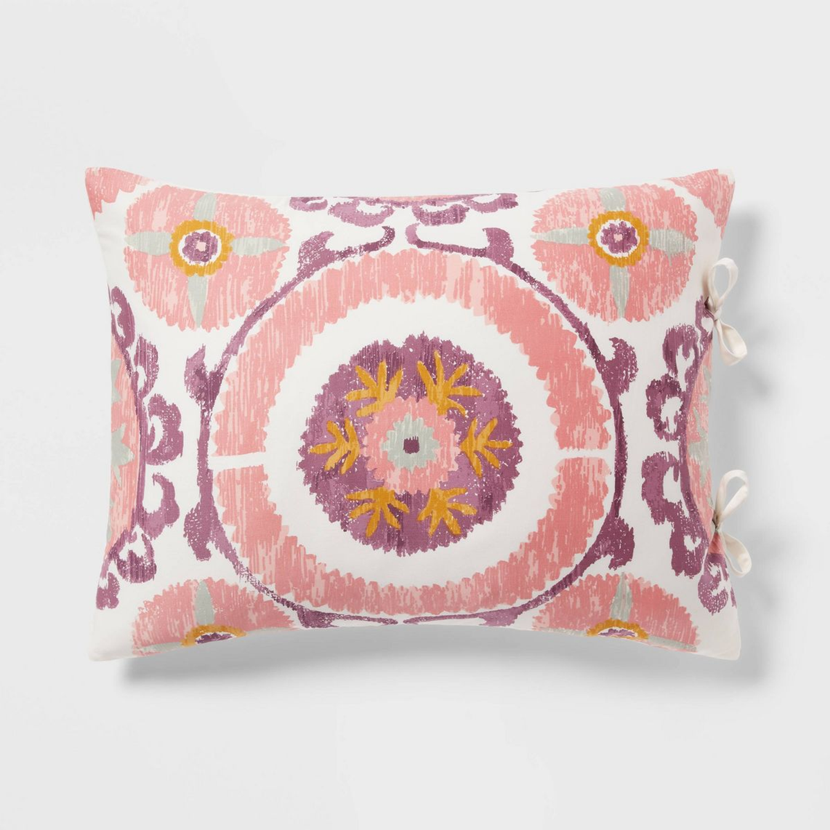 King Suzani Print Comforter and Sham Set Ivory/Salmon Orange/Plum Red/Mustard - Threshold™: 310 Thread Count, Cotton Sateen, OEKO-TEX Certified