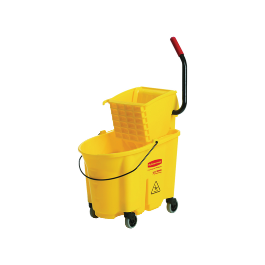 Rubbermaid Commercial WaveBrake Mop Bucket and Wringer, 26 Quart, Yellow - Retail $59