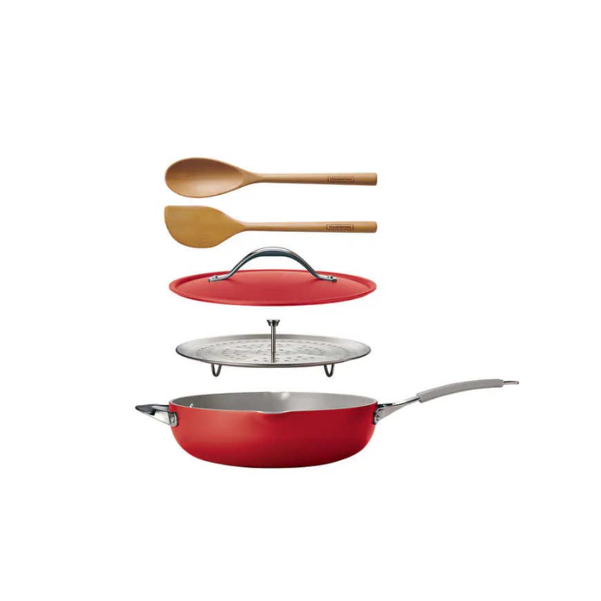 NEW - Tramontina Red 5-Quarter All in One Pan Set - Retail $54