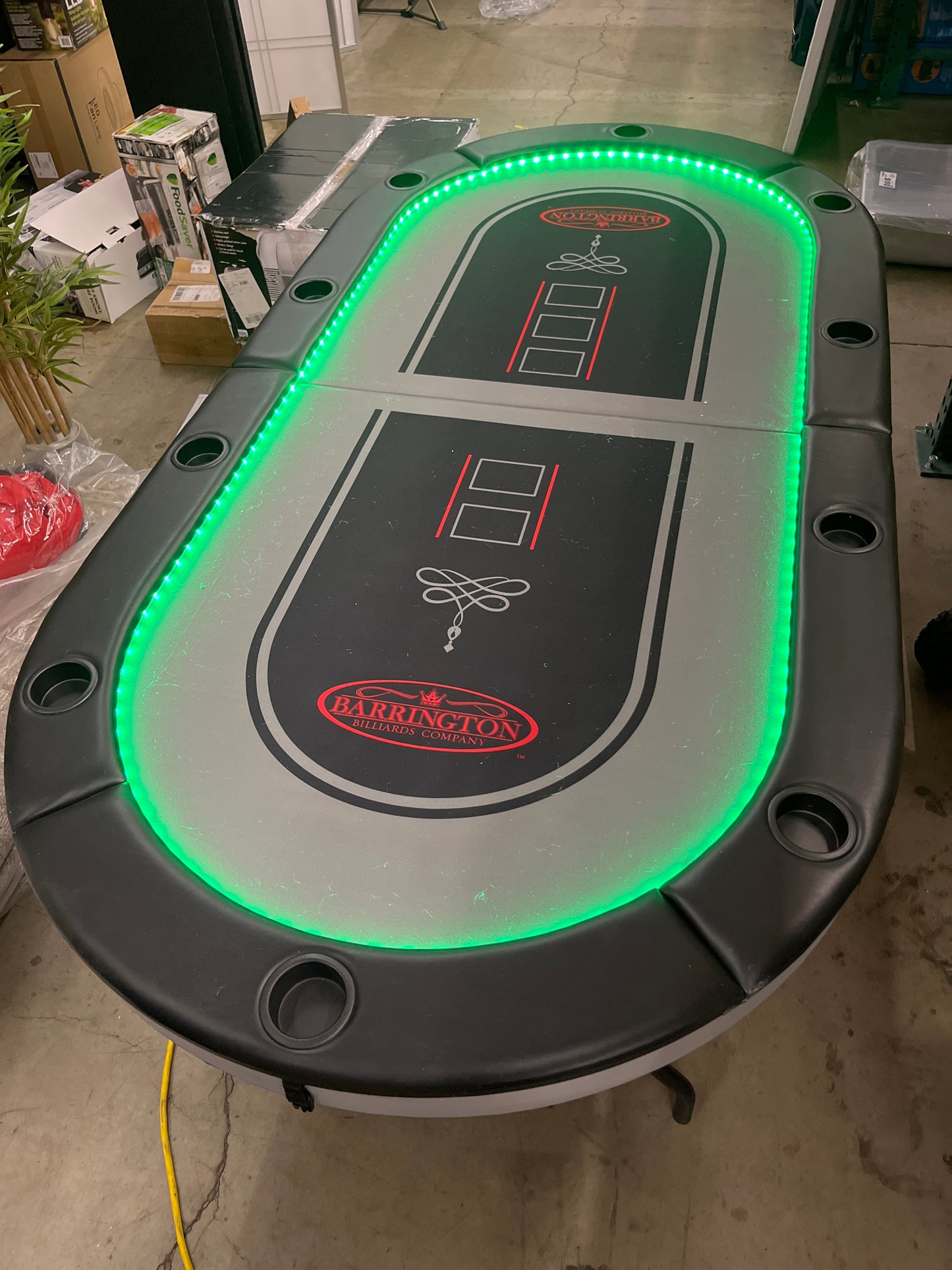 Barrington 10-player Poker Table with LED Lights - Retail $329