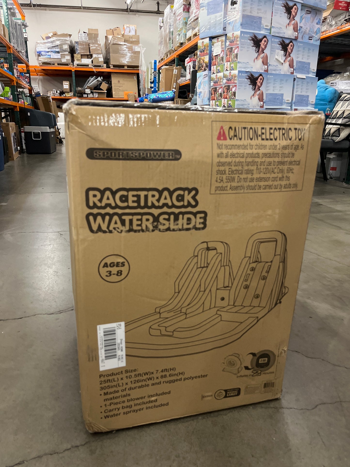 NEW - Sportspower Racetrack Inflatable Water Slide