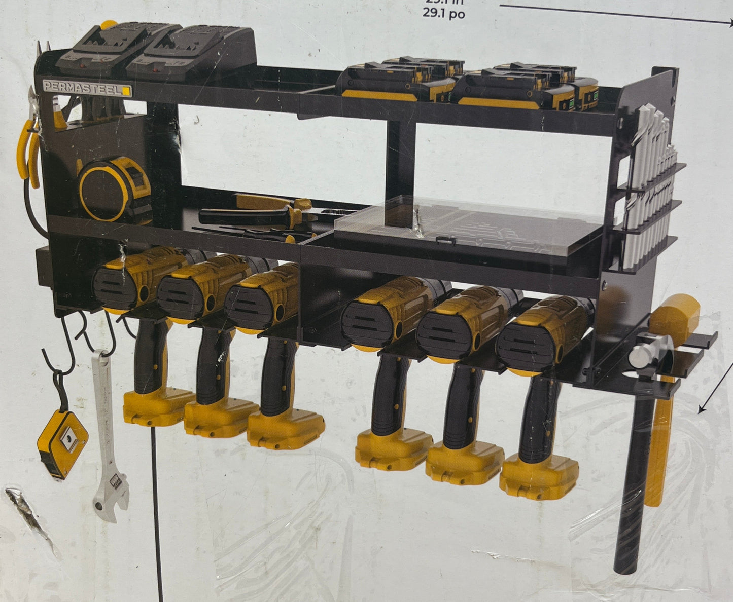 Permasteel Power Tool Organizer With Power Strip