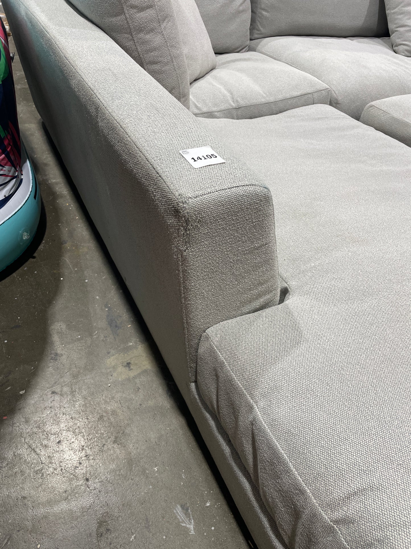 Henredon Larkin House Deep Seating Fabric Sectional with Storage Ottoman