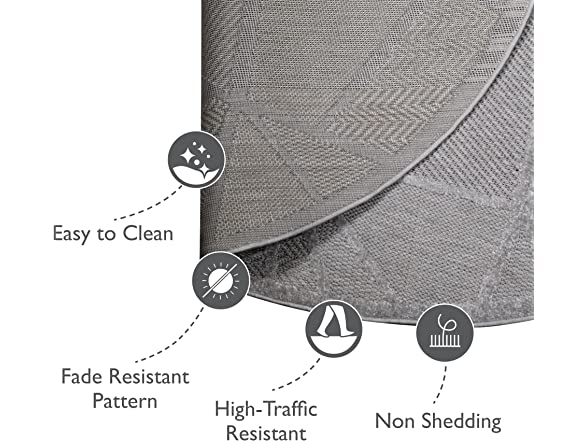 NEW - Leick Home 595645 Vennor Geometric Indoor Outdoor Area Rug Round 5'3" - Retail $63