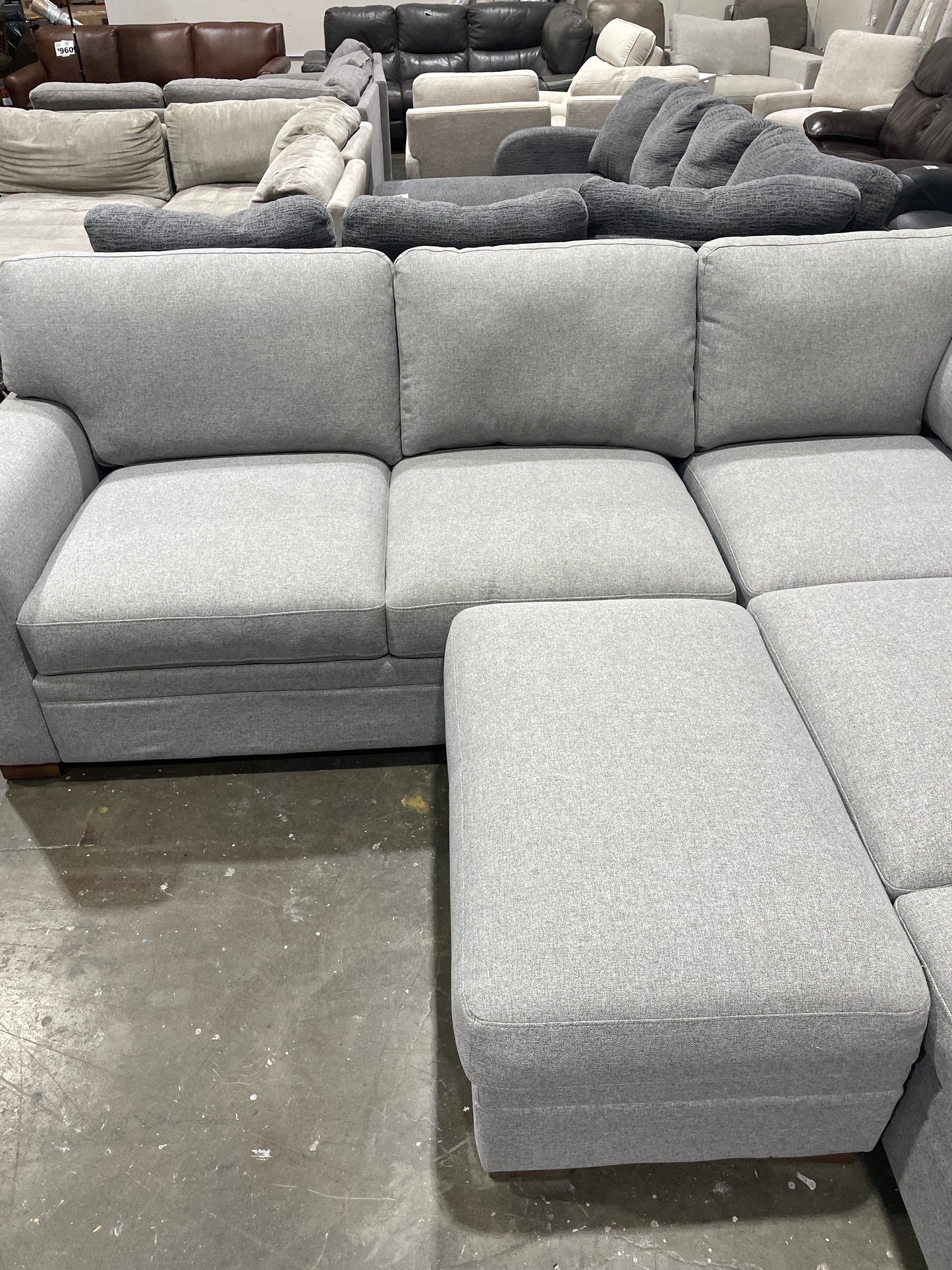 Thomasville Langdon Fabric Sectional with Storage Ottoman