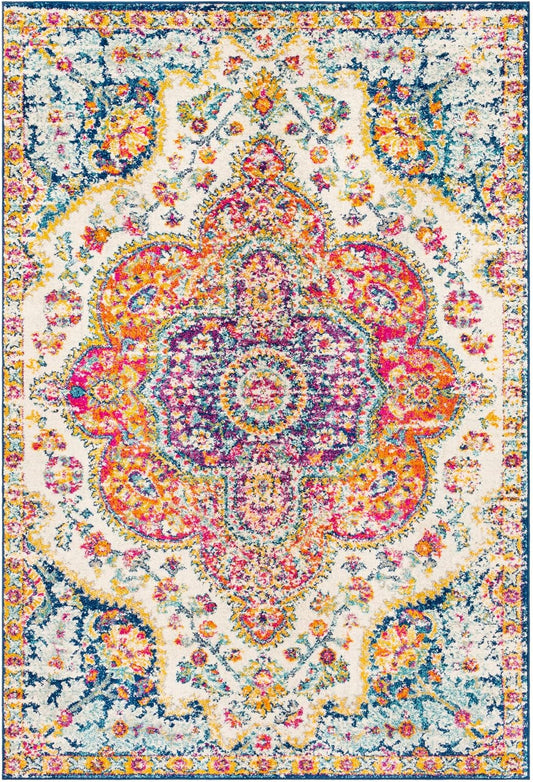 NEW - Livabliss Romaine Vintage Medallion Area Rug, 5'3" x 7'6", Orange - Retail $64