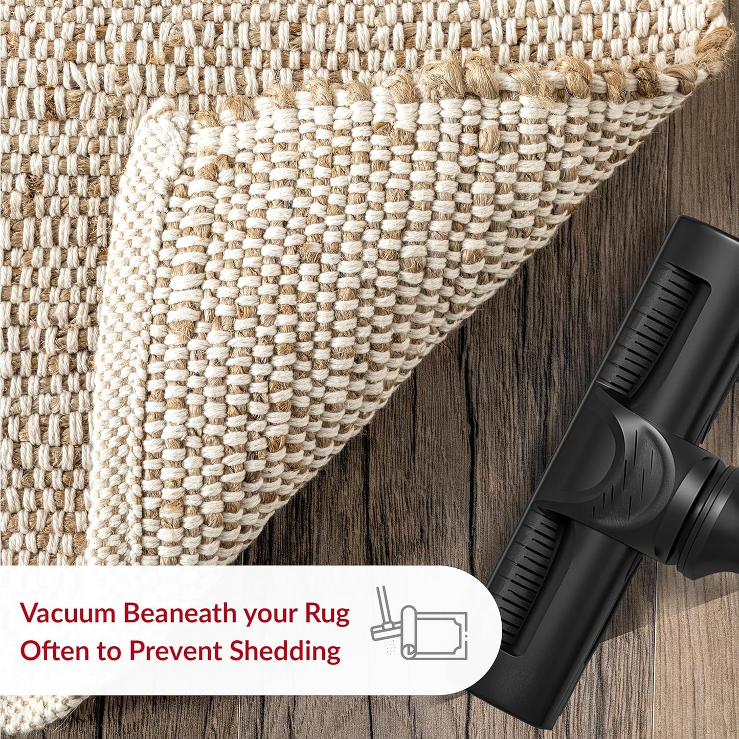 nuLOOM 8x10 Elfriede Jute & Cotton Hand Woven Area Rug, Natural, Solid Rustic Farmhouse Style, Weaved Design, Natural Fiber, For Bedroom, Living Room, Dining Room, Hallway, Office, Entryway - Retail $180