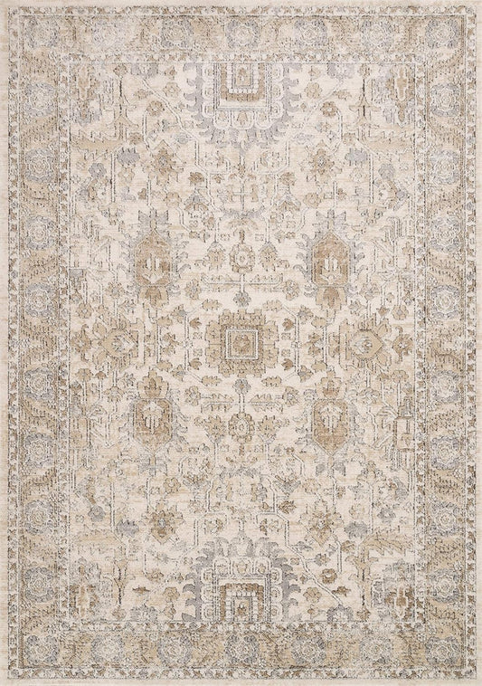 Loloi Teagan Collection 6'-7" x 9'-2" Area Rug in Ivory/Sand - Large Area Rug, Soft Neutral Rug, High-Traffic Area Rug for Living Room, Bedroom, Home Office, Dining Area - Retail $200