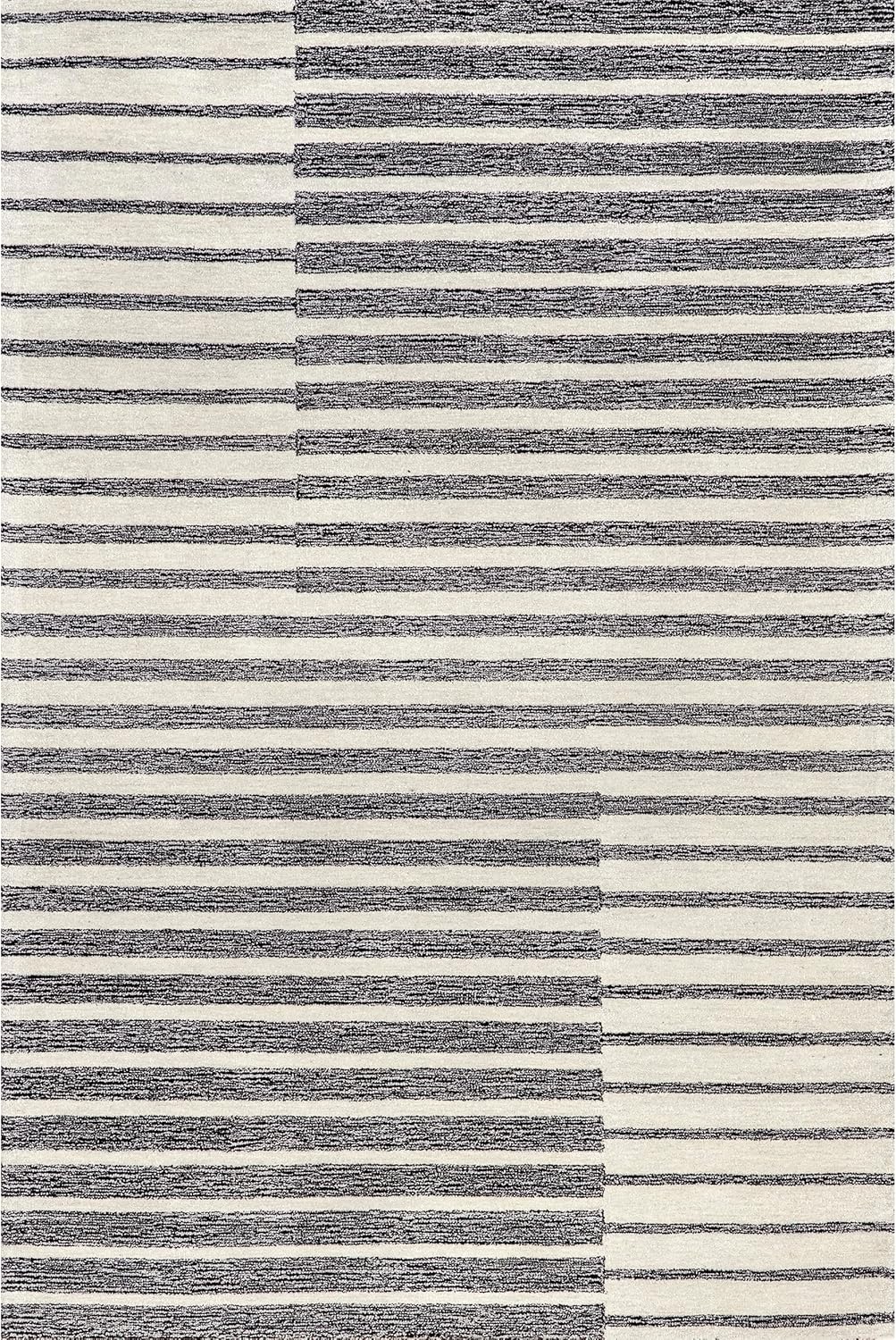 NEW - nuLOOM Narelle Multi Striped Wool Area Rug, 4x6, Dark Grey - Retail $119